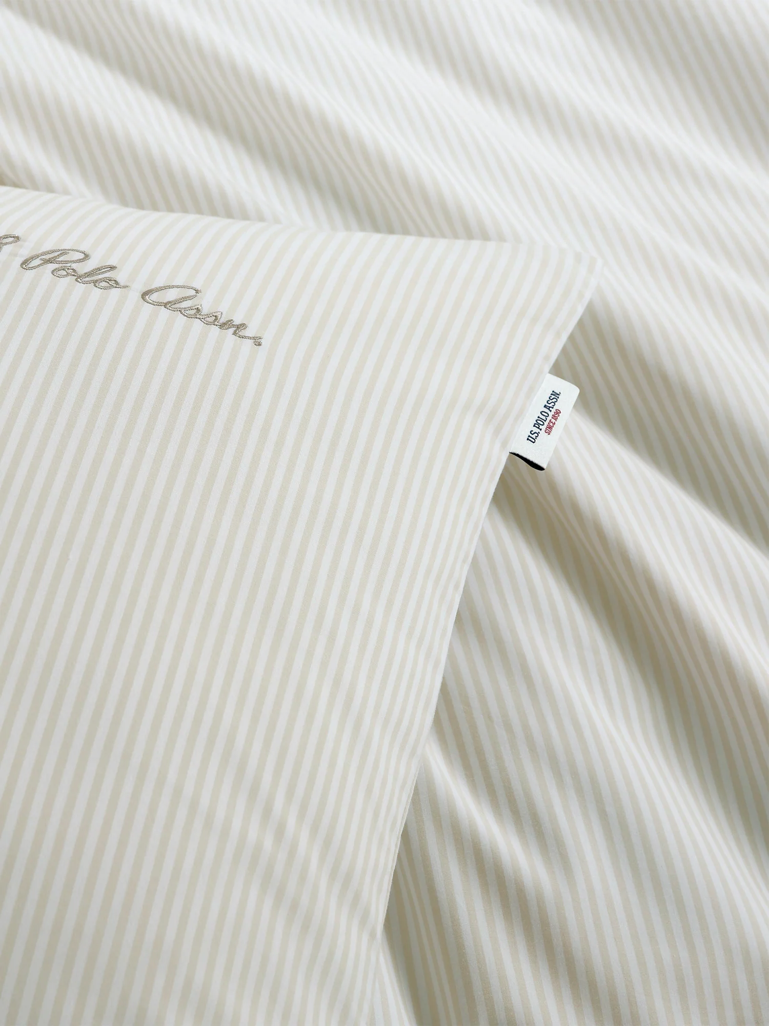 Pure Cotton Stripe Duvet Set in Oatmeal - Image 4
