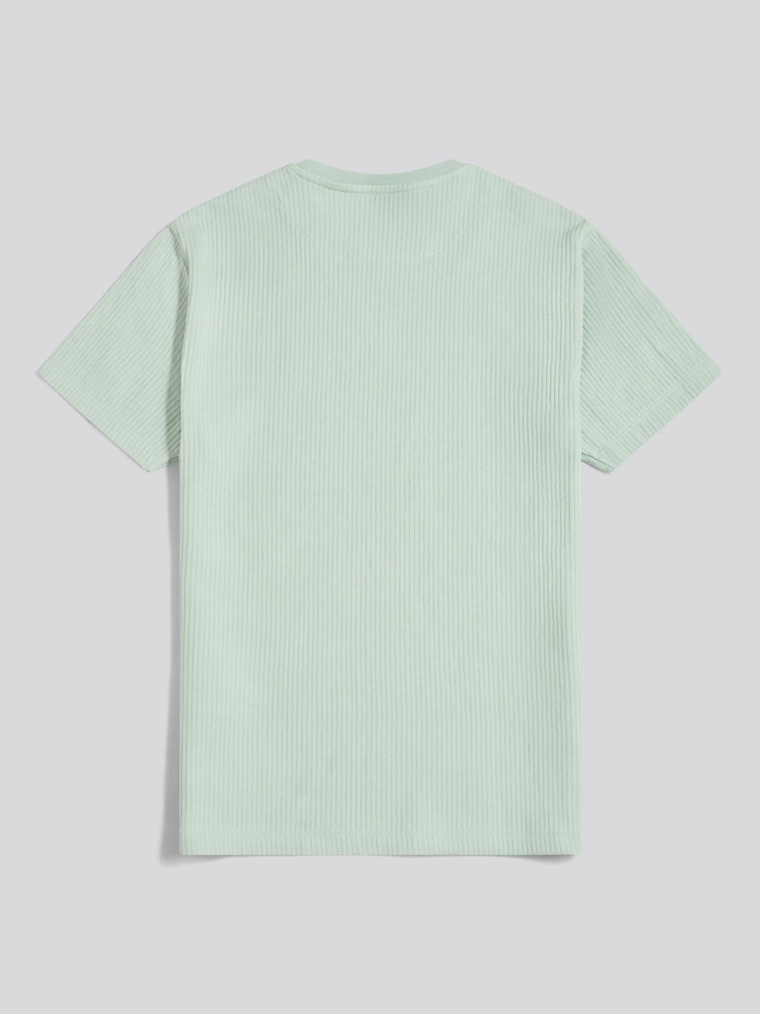 Mens Rib Texture T-Shirt Aqua Foam - Image 6