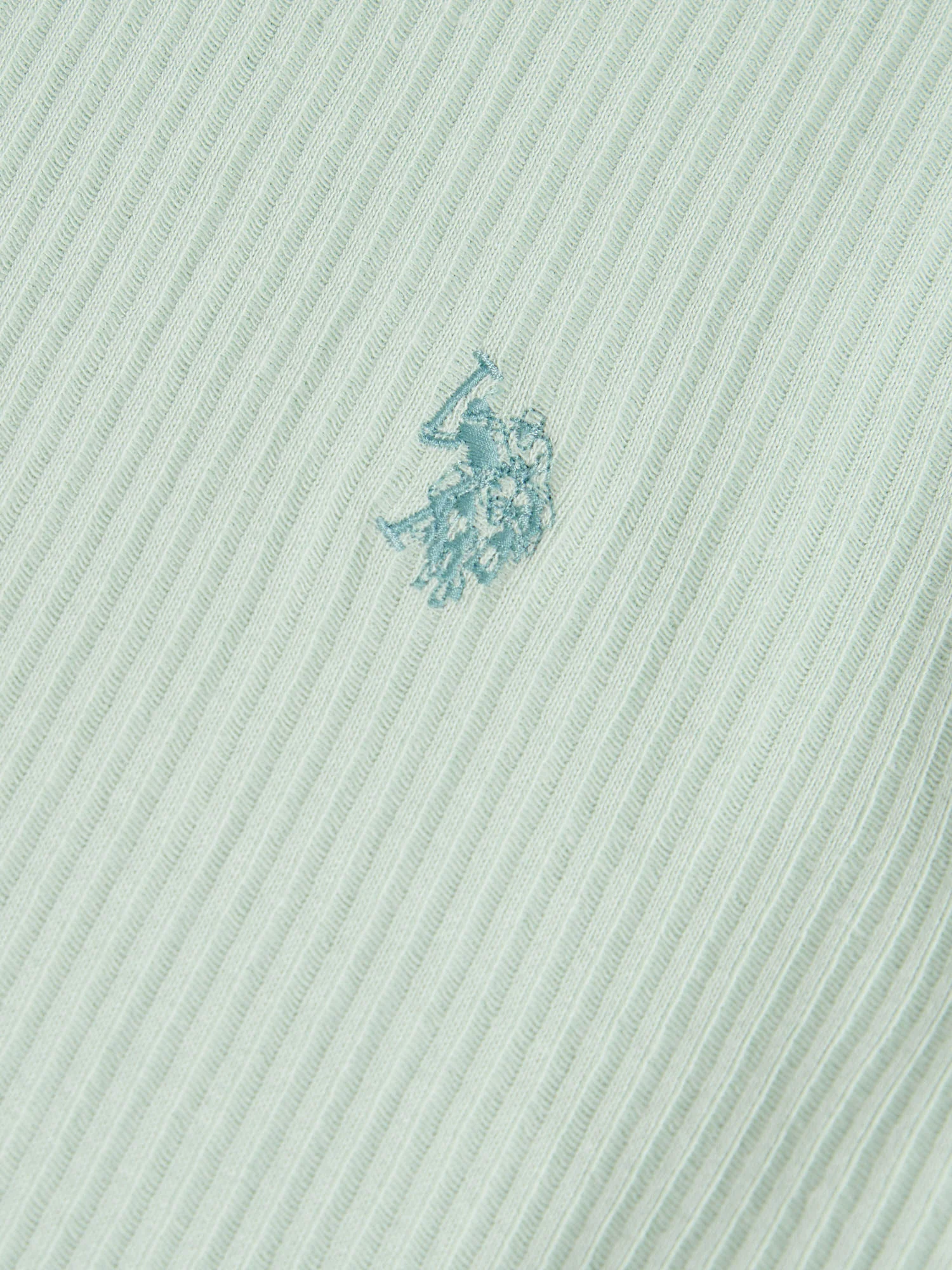Mens Rib Texture T-Shirt Aqua Foam - Image 7