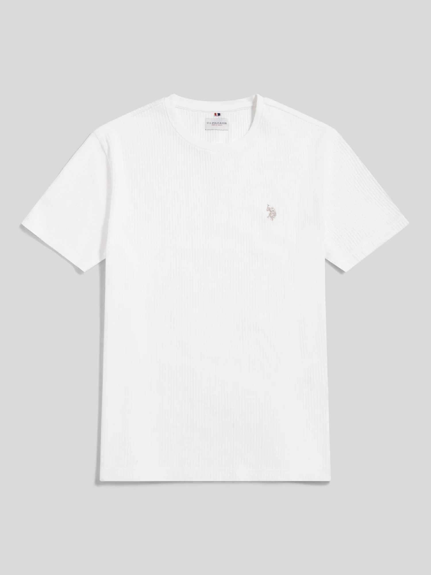 Mens Rib Texture T-Shirt Bright White - Image 5