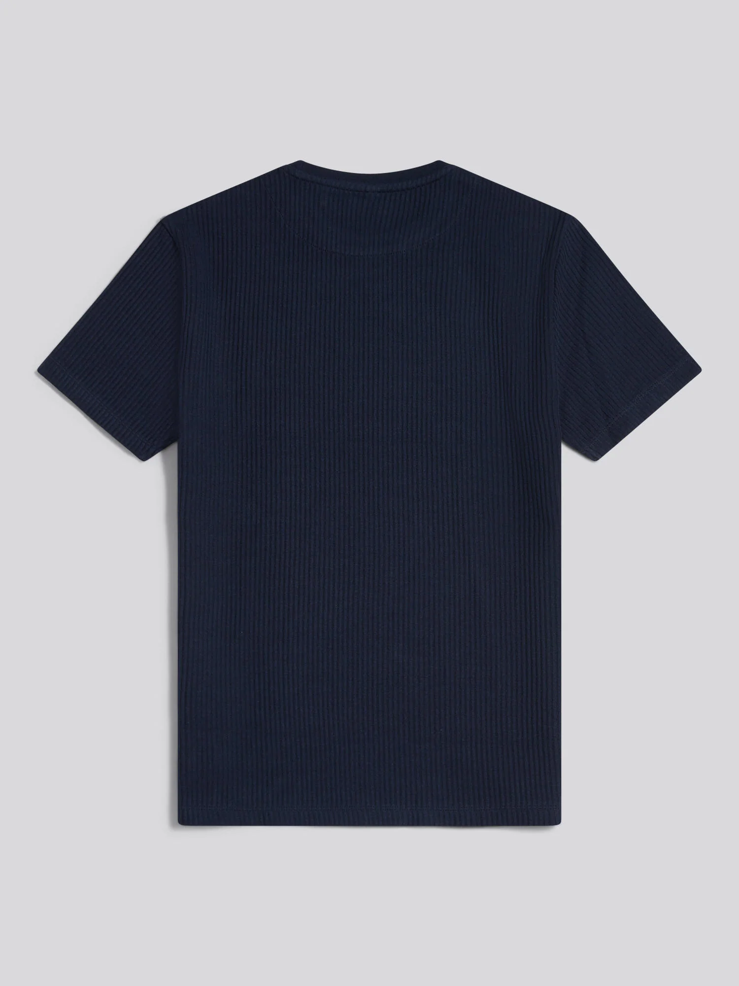 Mens Rib Texture T-Shirt Dark Sapphire Navy - Image 6