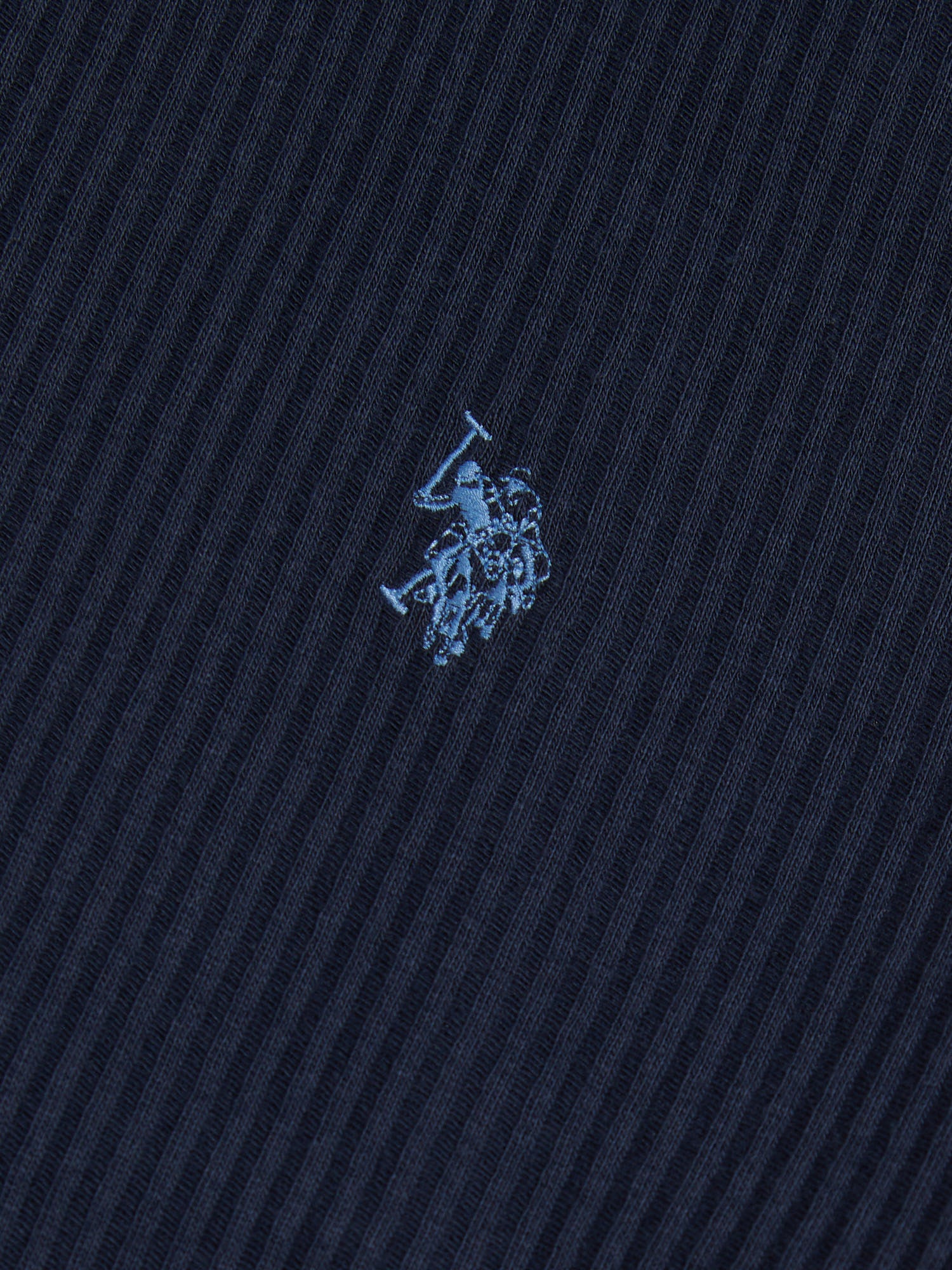 Mens Rib Texture T-Shirt Dark Sapphire Navy - Image 7
