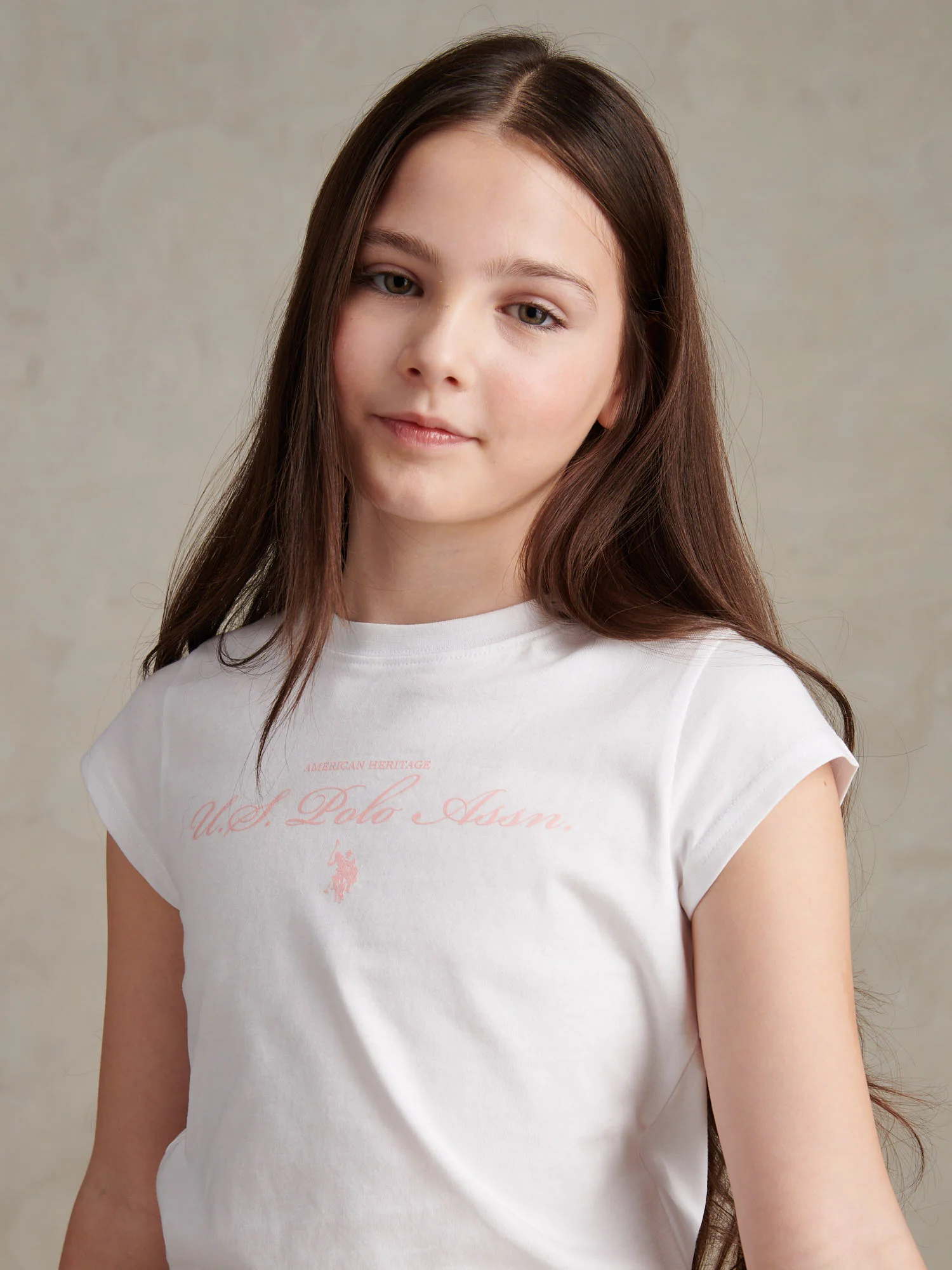 Girls Script Logo Cap Sleeve T-Shirt Bright White - Image 2