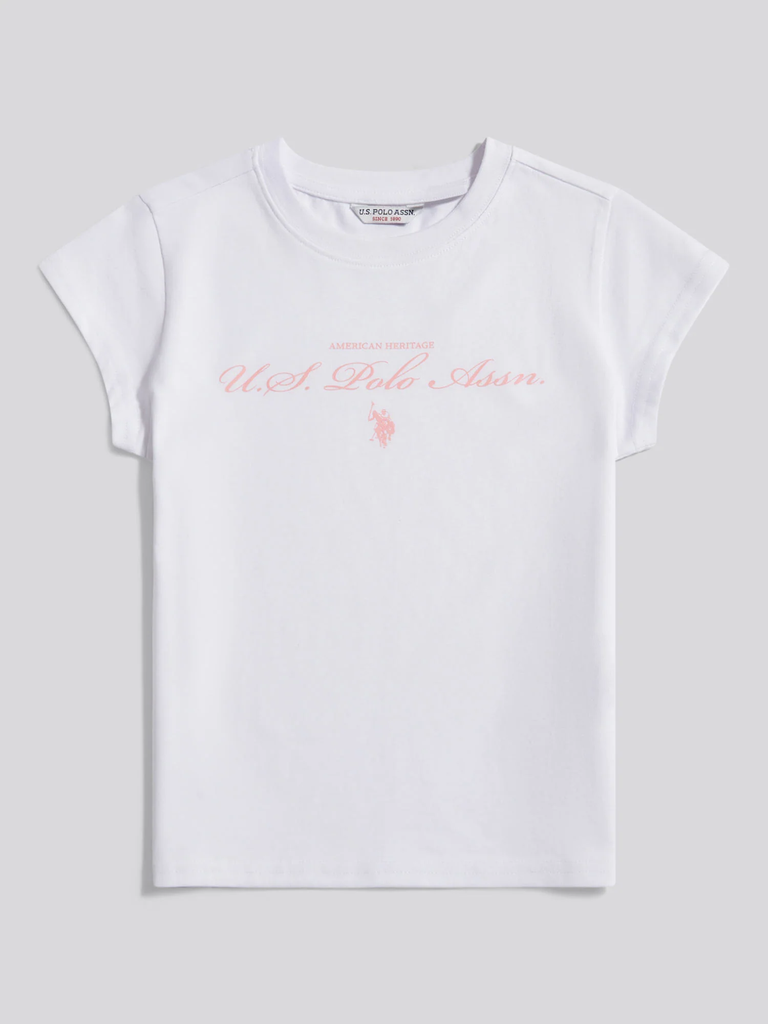 Girls Script Logo Cap Sleeve T-Shirt Bright White - Image 5