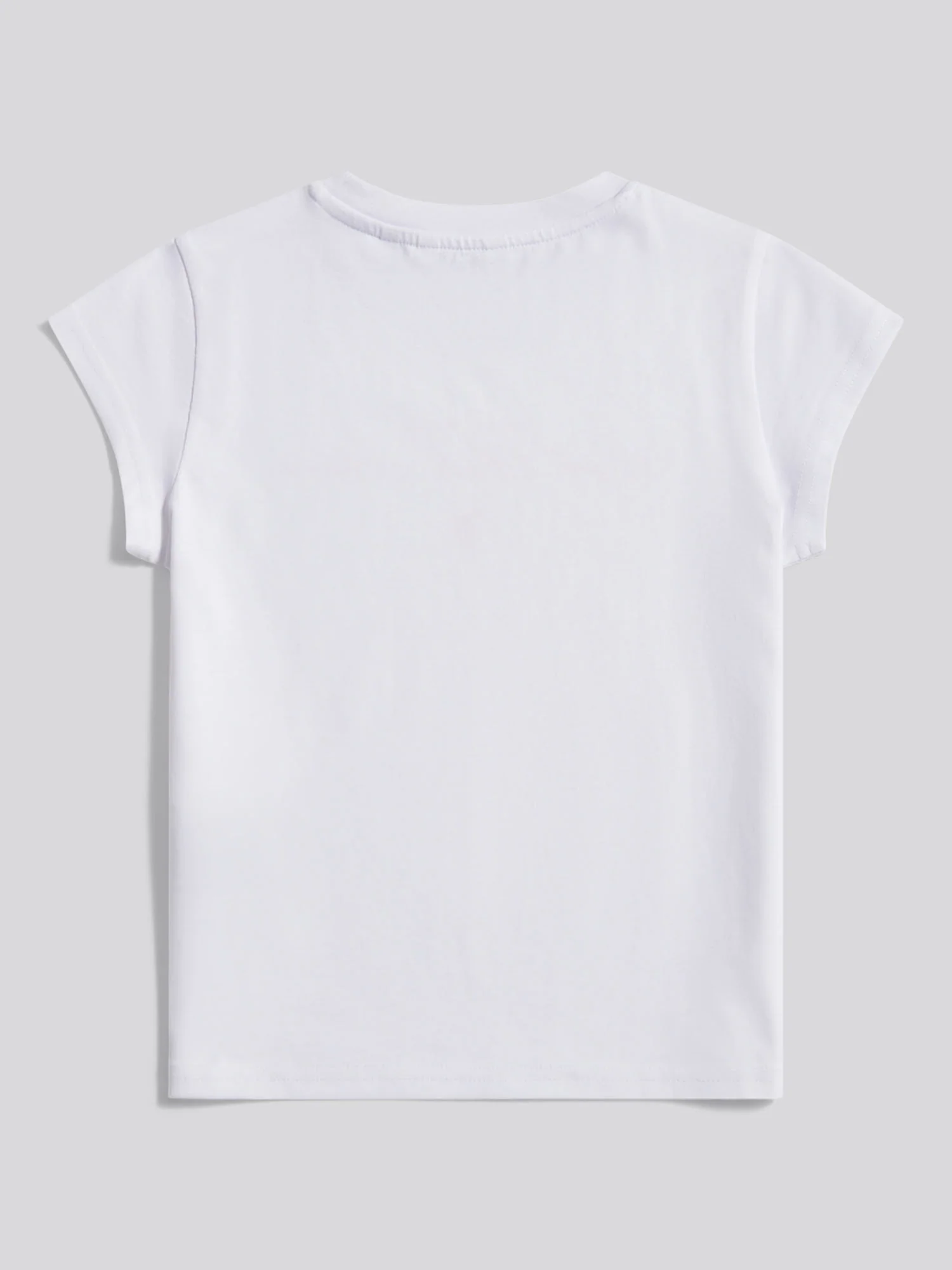 Girls Script Logo Cap Sleeve T-Shirt Bright White - Image 6