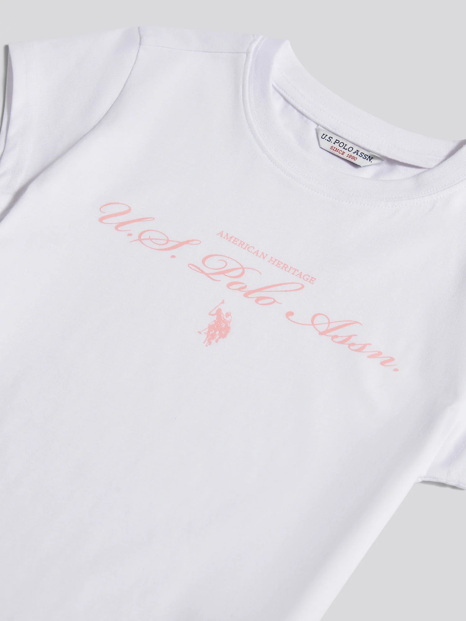 Girls Script Logo Cap Sleeve T-Shirt Bright White - Image 7