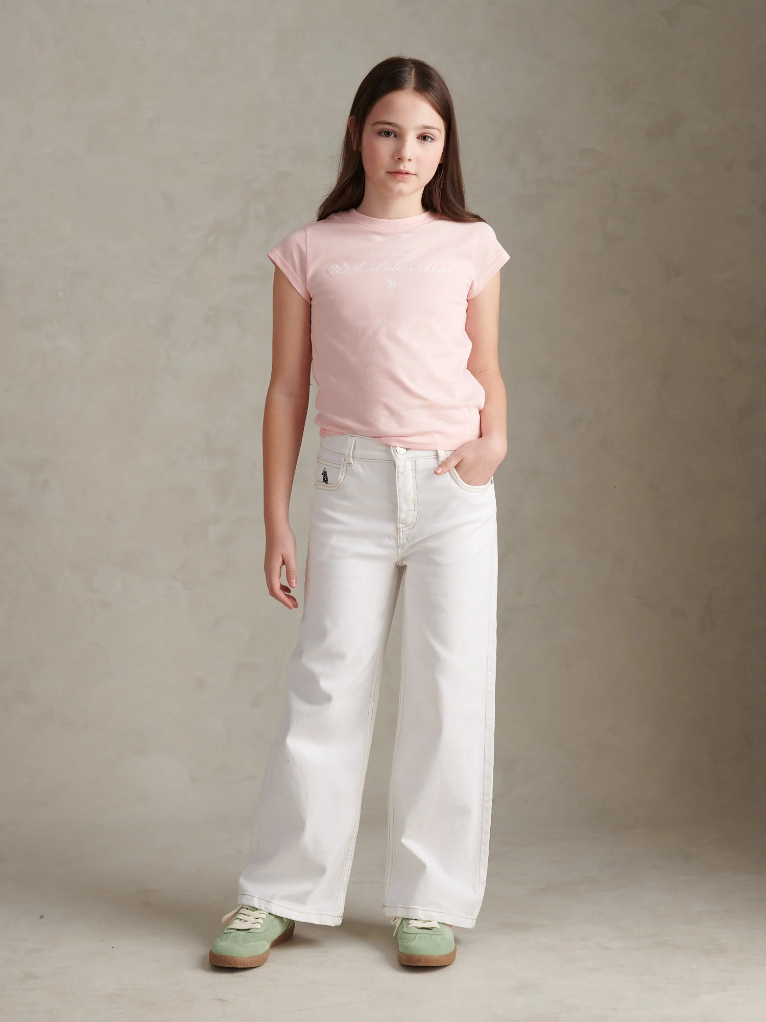 Girls Script Logo Cap Sleeve T-Shirt Crystal Rose - Image 3