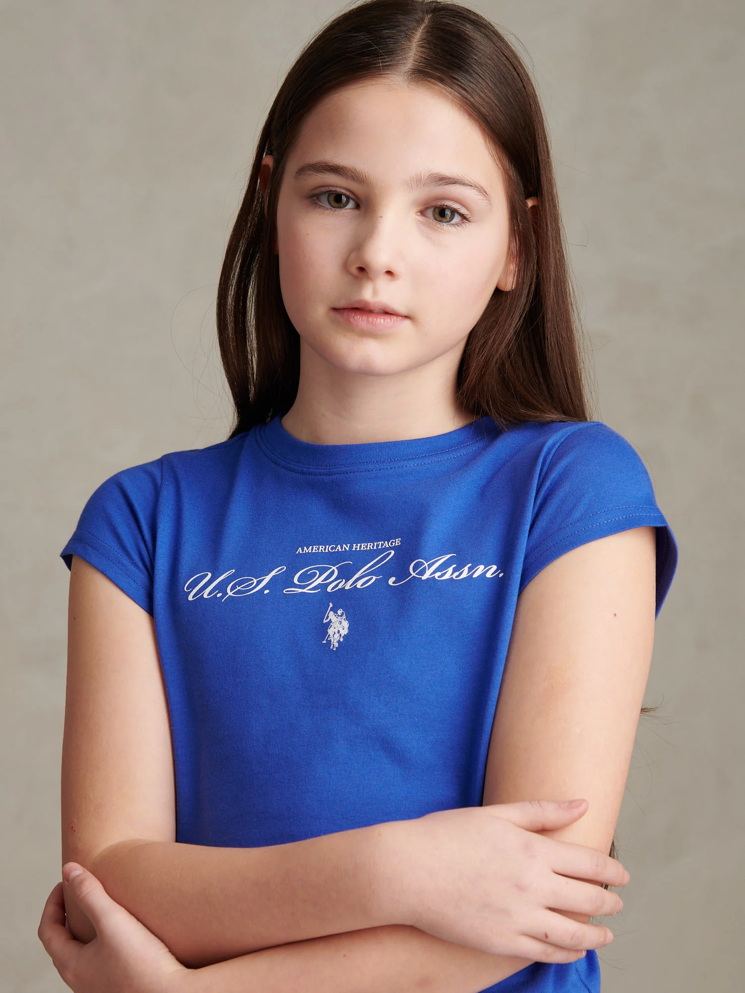 Girls Script Logo Cap Sleeve T-Shirt Dazzling Blue - Image 2