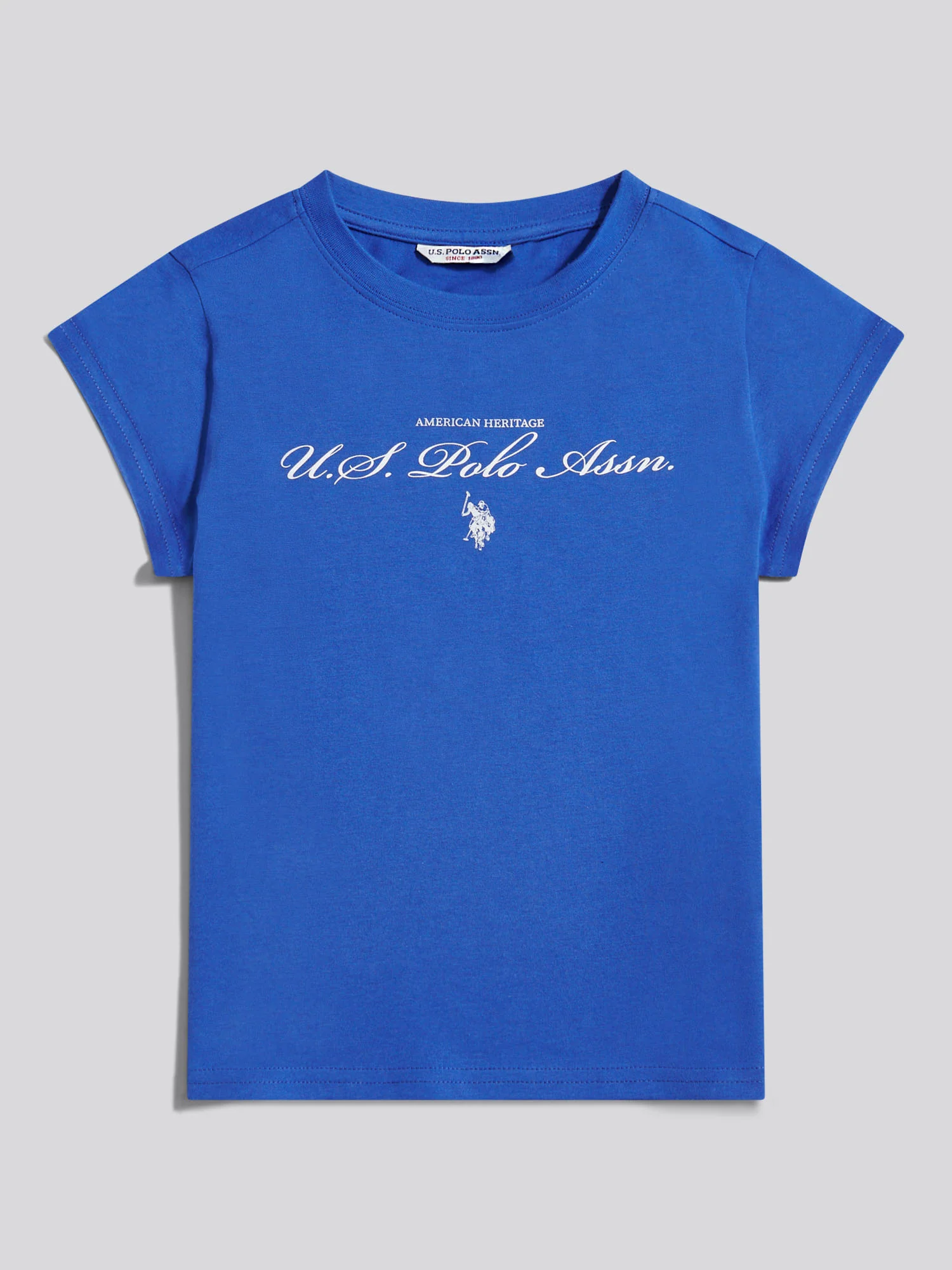 Girls Script Logo Cap Sleeve T-Shirt Dazzling Blue - Image 5