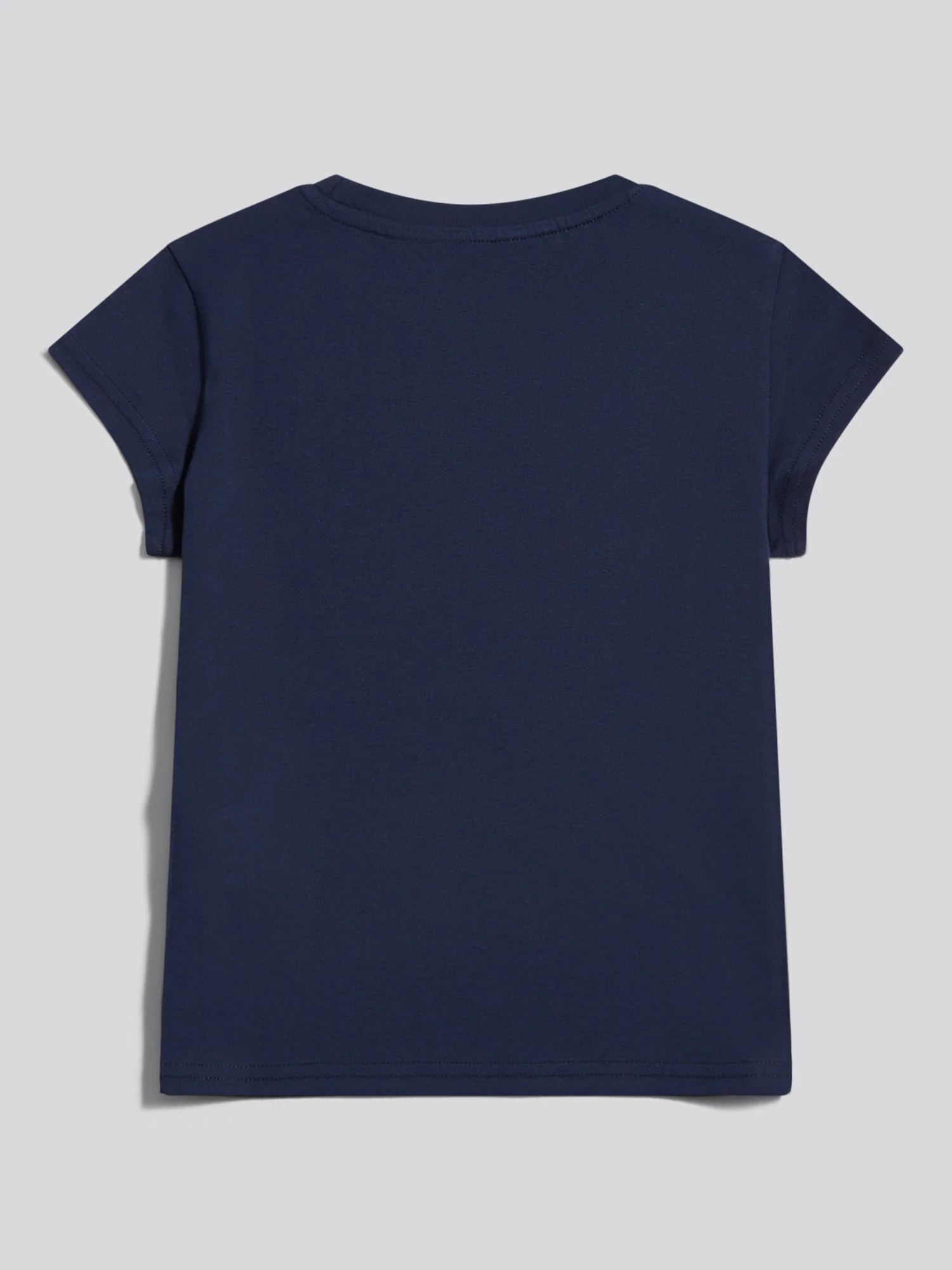Girls Script Logo Cap Sleeve T-Shirt Navy Iris - Image 6