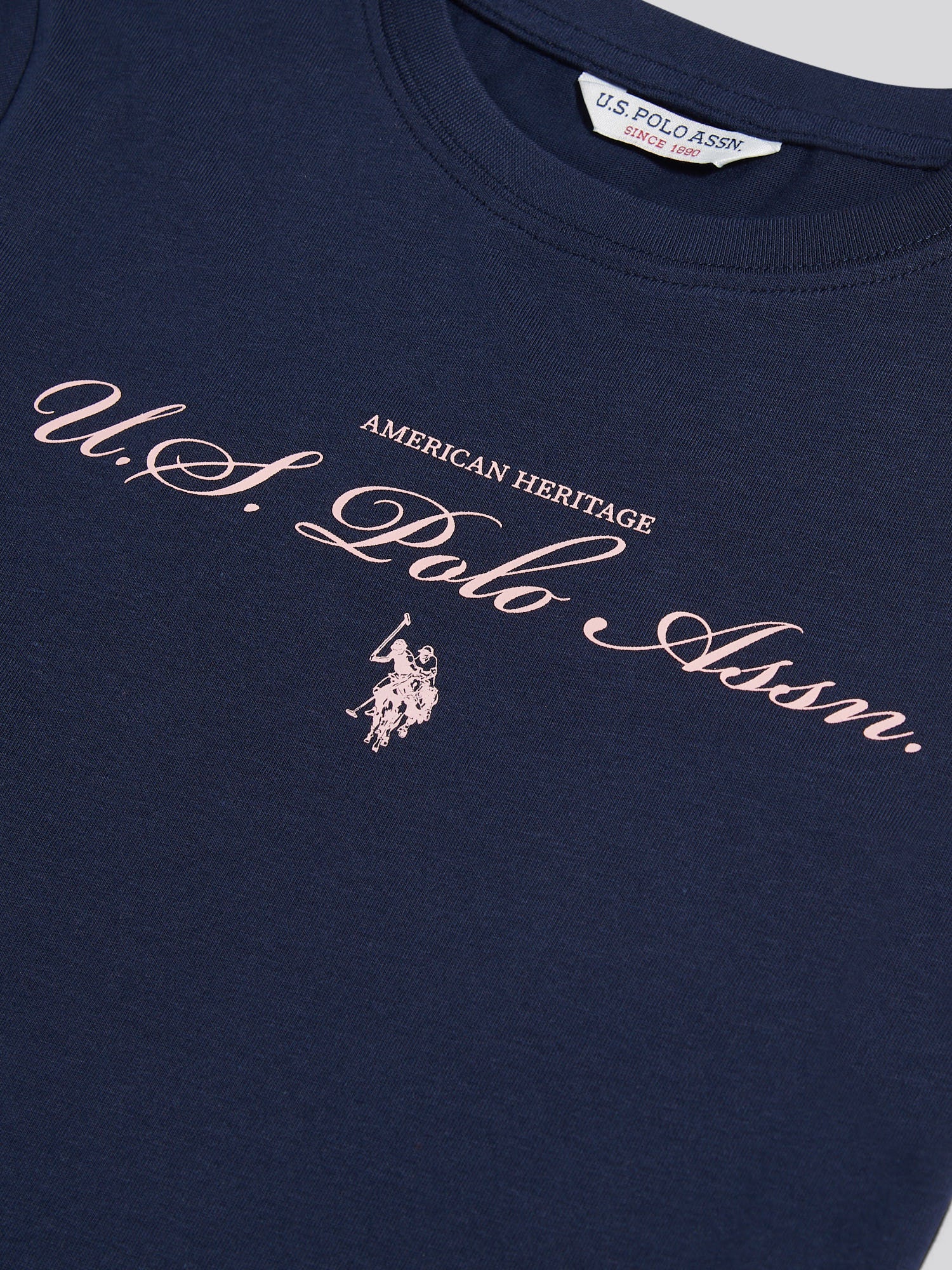 Girls Script Logo Cap Sleeve T-Shirt Navy Iris - Image 7