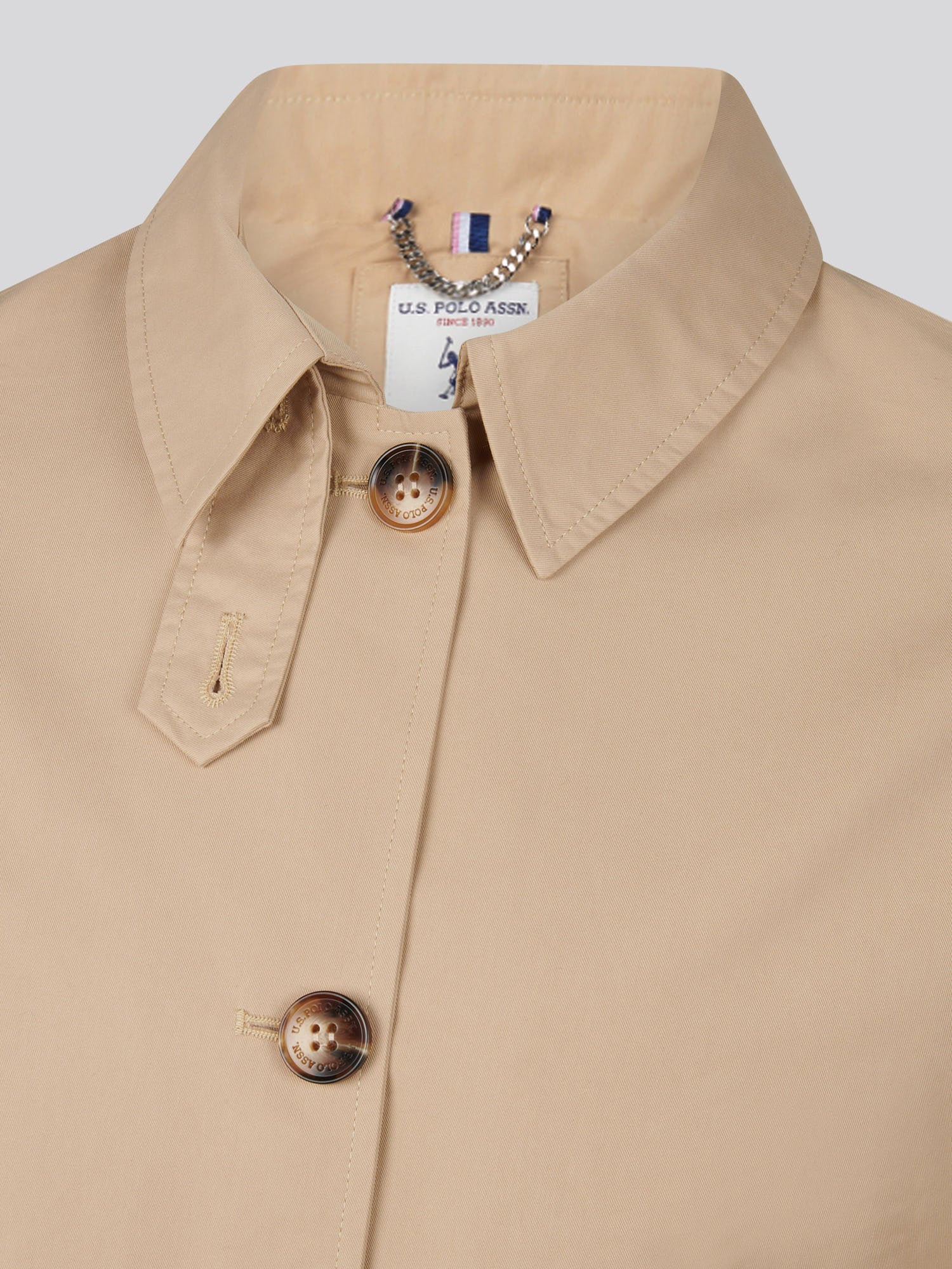 Womens Water Resistant Short Trench Coat Irish Cream - Image 12