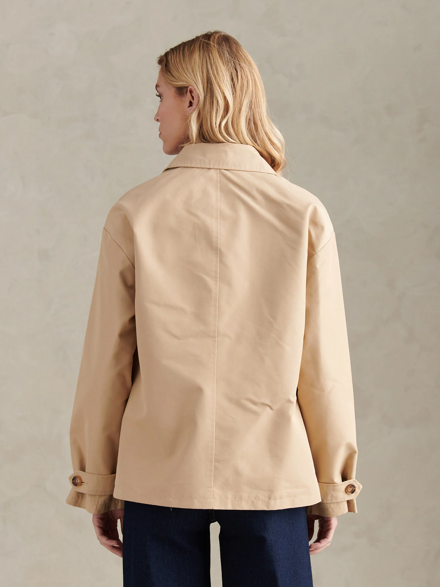 Womens Water Resistant Short Trench Coat Irish Cream - Image 4