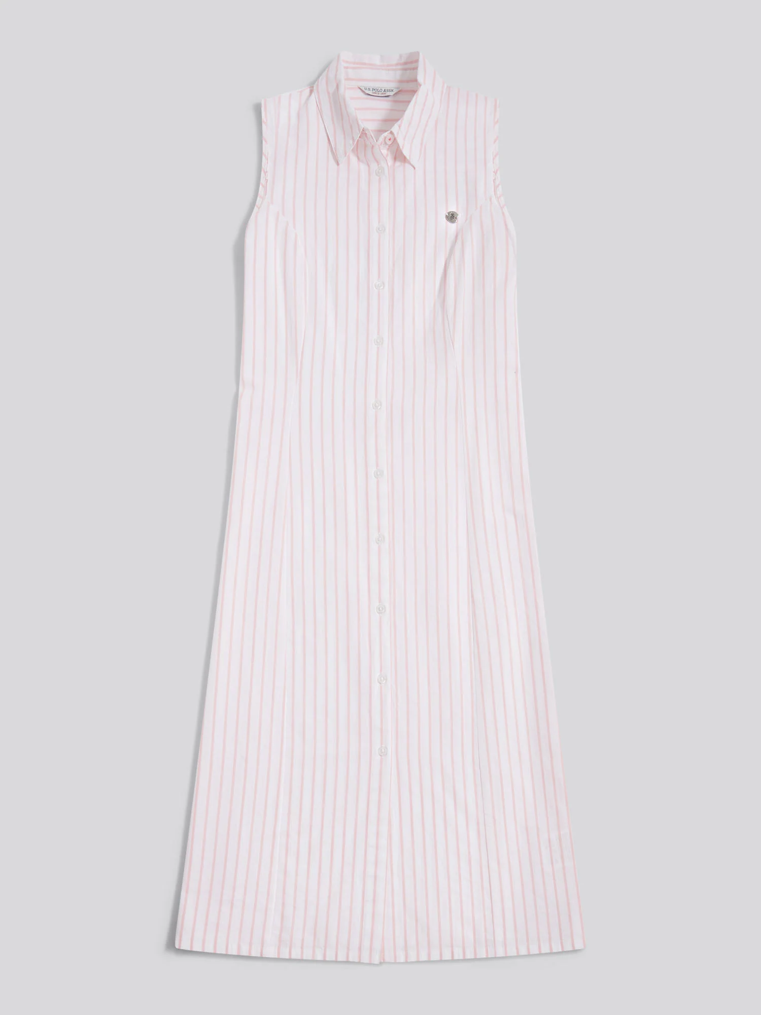 Womens Sleeveless Tie Back Midi Shirt Dress Crystal Rose - Image 6