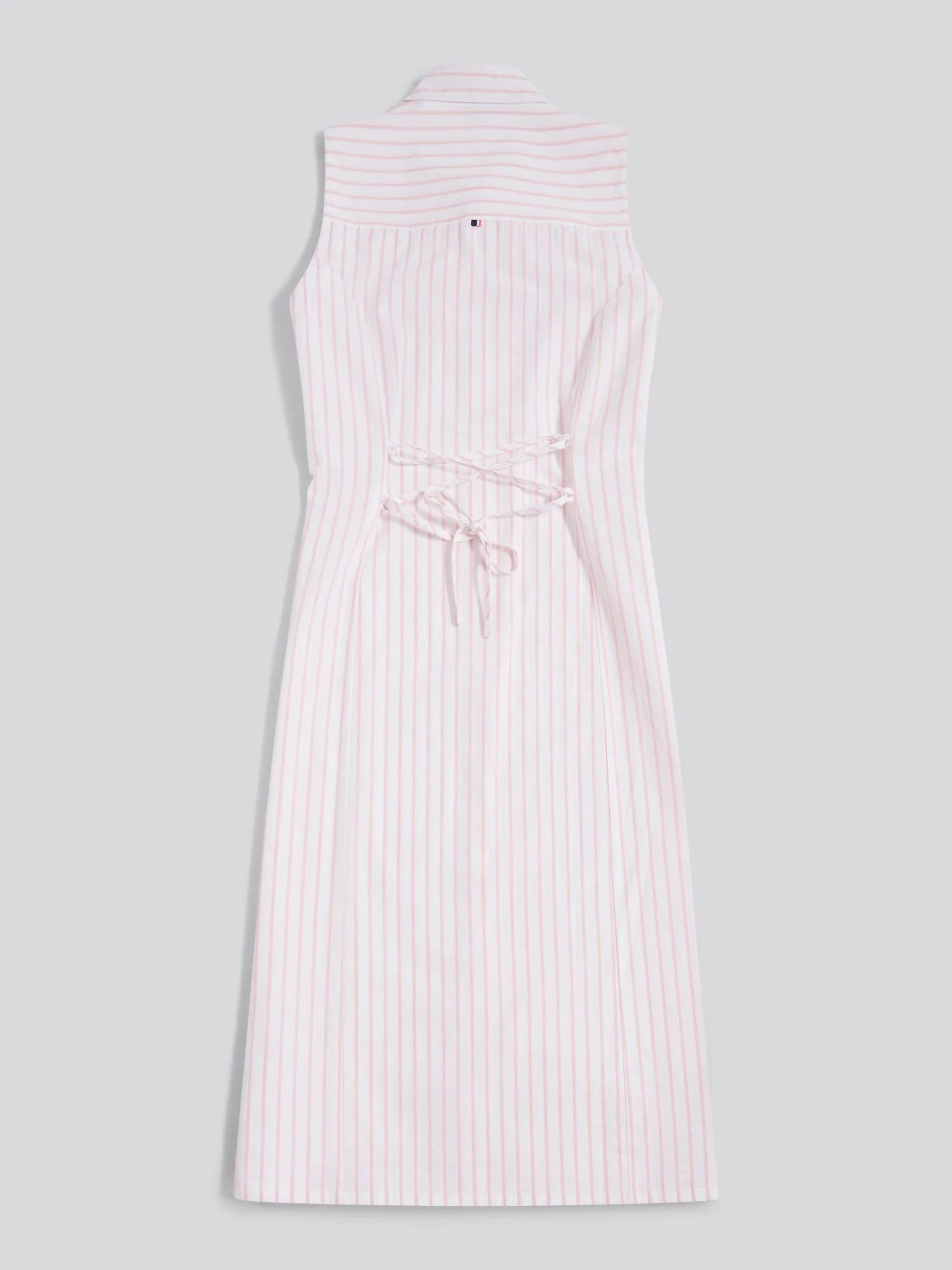 Womens Sleeveless Tie Back Midi Shirt Dress Crystal Rose - Image 7