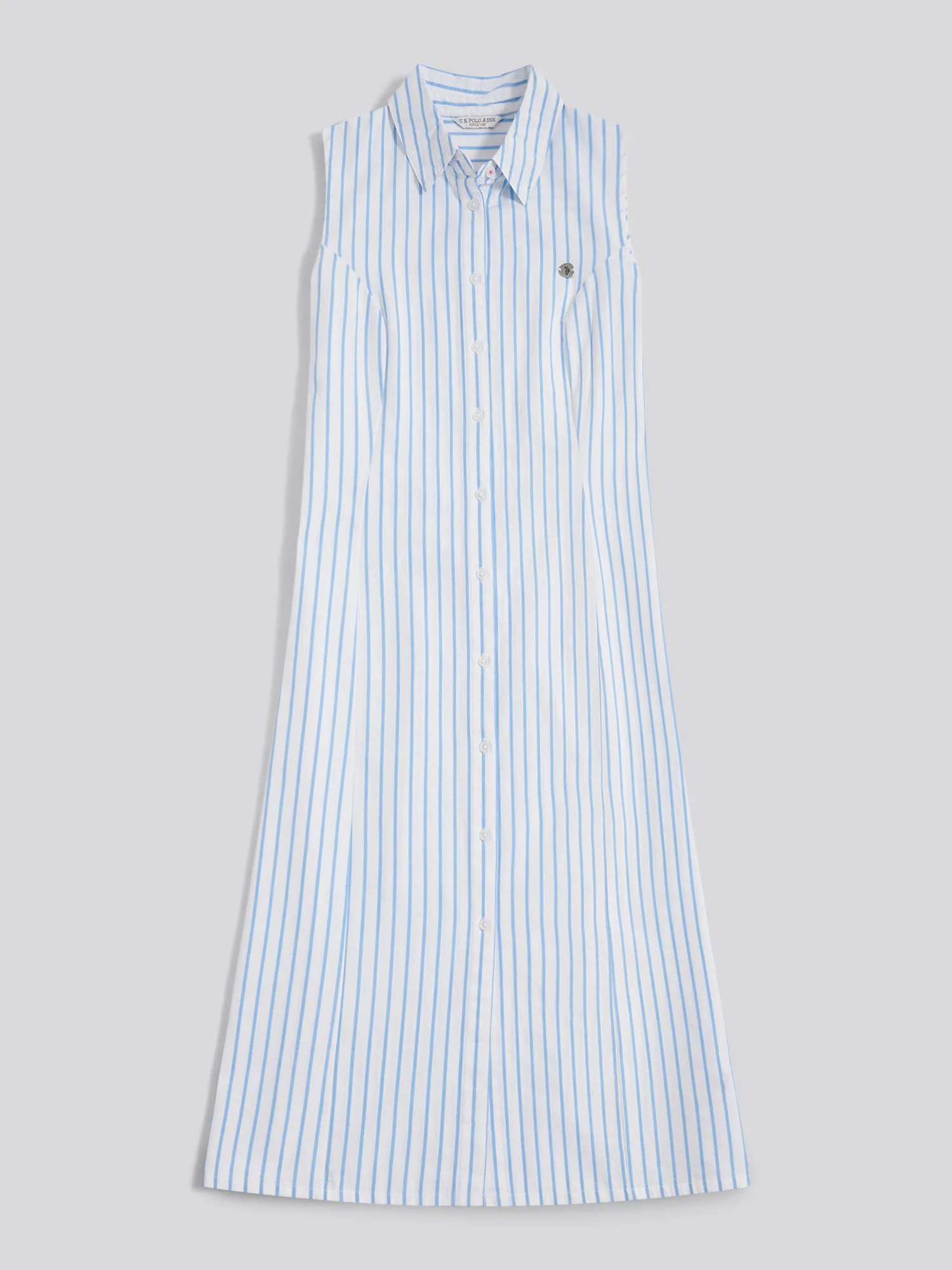 Womens Sleeveless Tie Back Midi Shirt Dress Open Air - Image 6