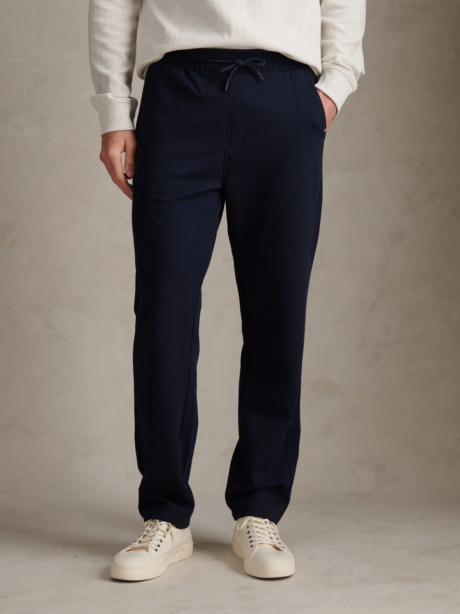 Mens Jersey Double Horsemen Trousers Dark Sapphire Navy