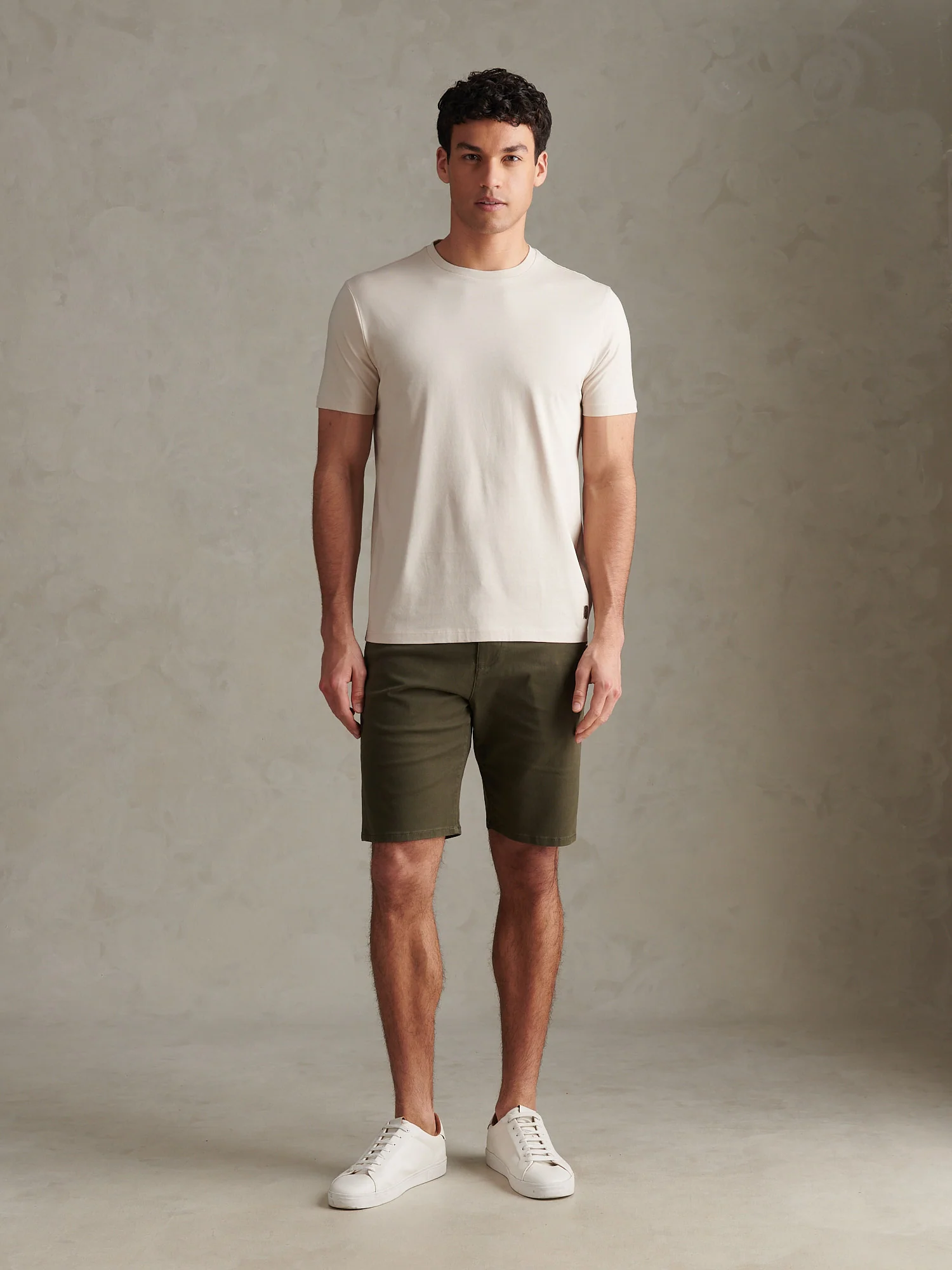 Mens Smart Mercerised T-Shirt Beige - Image 5
