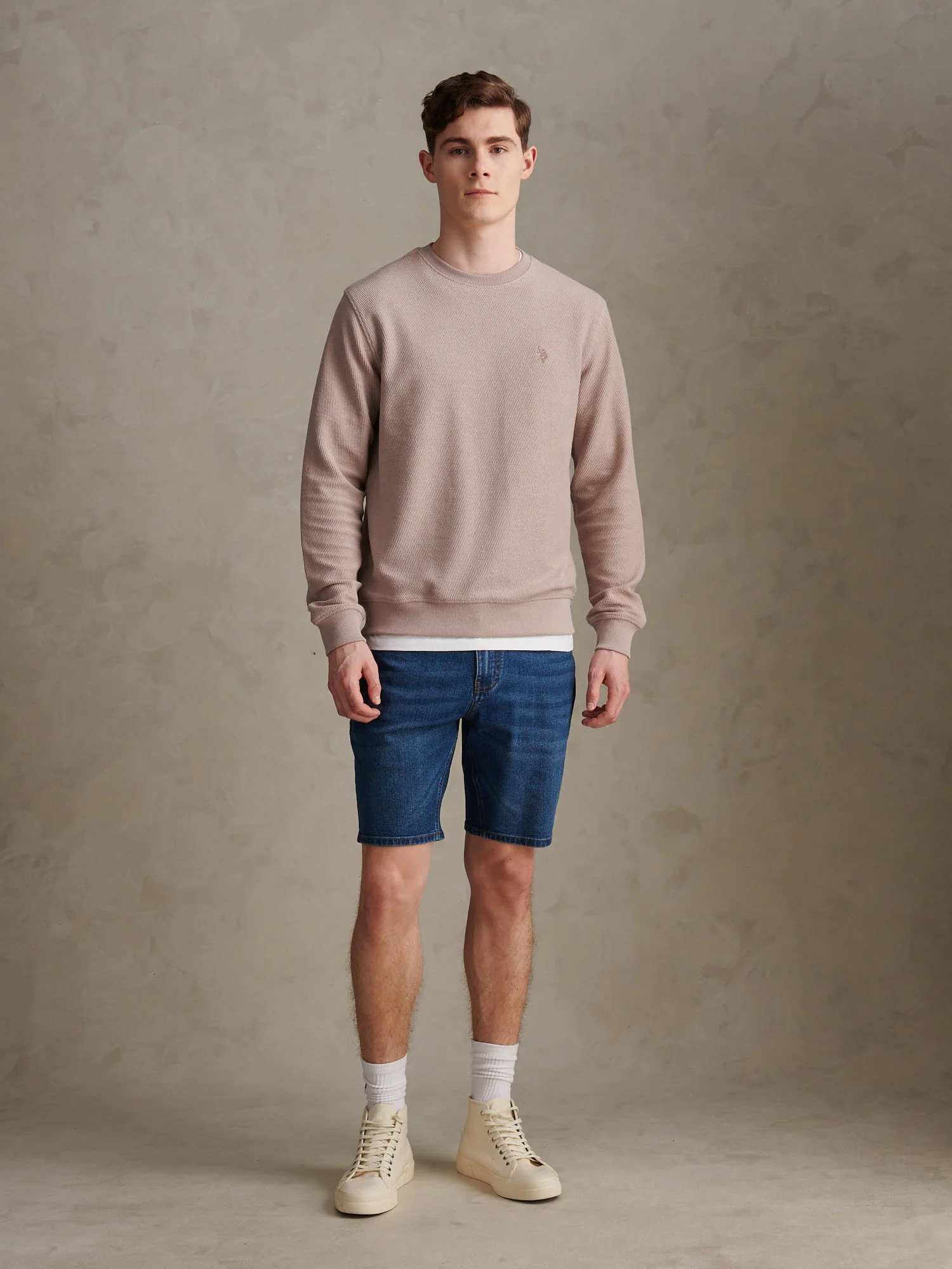 Mens Smart Texture Jersey Crew Sweatshirt Atmosphere - Image 3