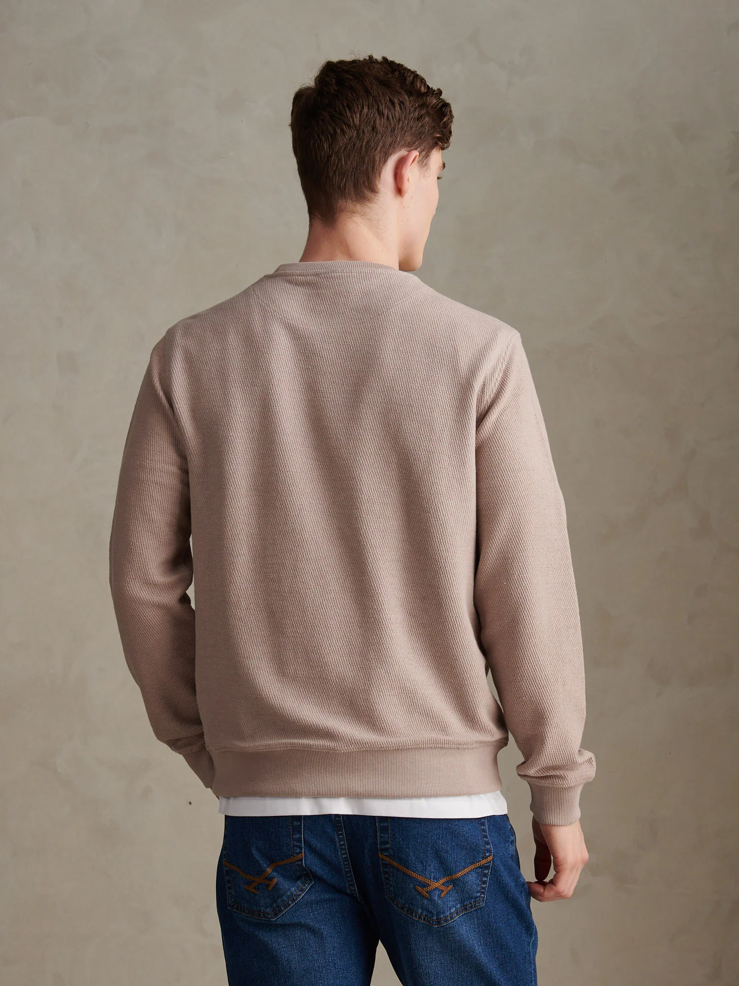 Mens Smart Texture Jersey Crew Sweatshirt Atmosphere - Image 4