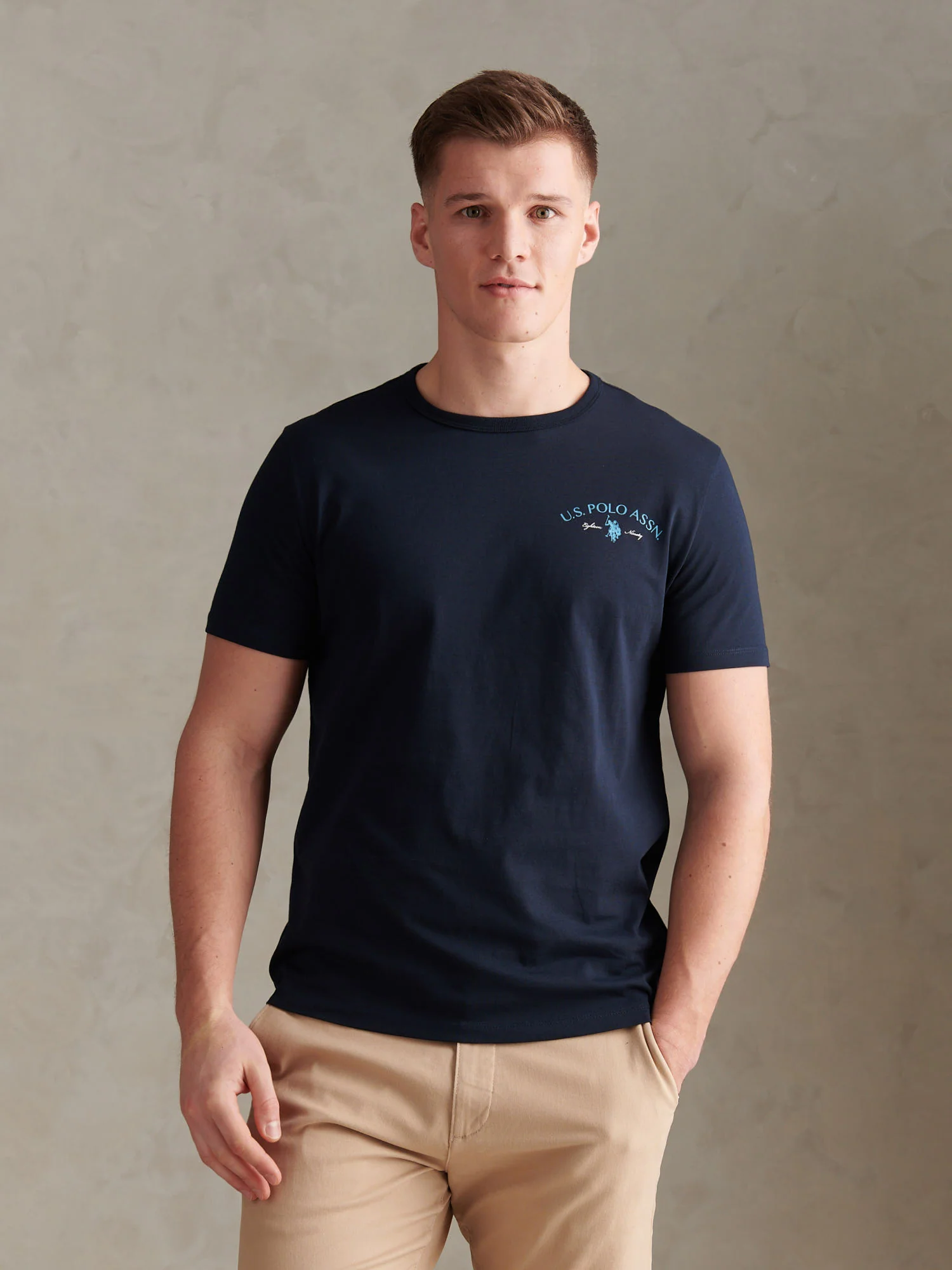 Mens Spirit Of Sport Back Graphic T-Shirt Dark Sapphire Navy