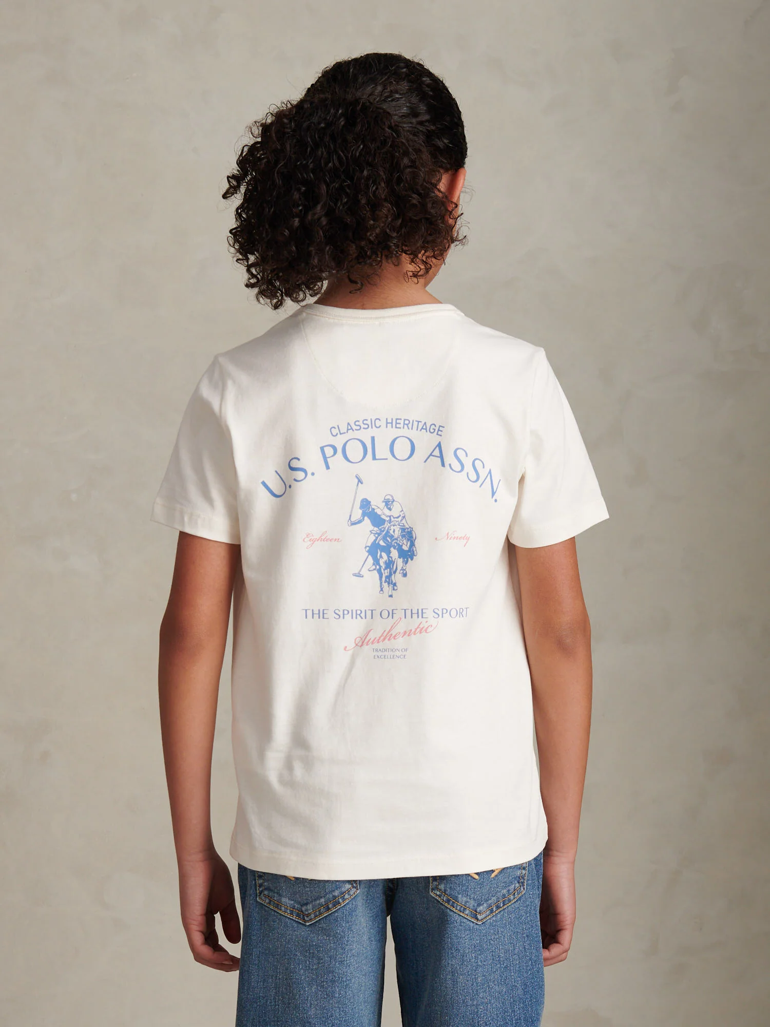 Boys Spirit Of Sport Back Graphic T-Shirt Whisper White - Image 4