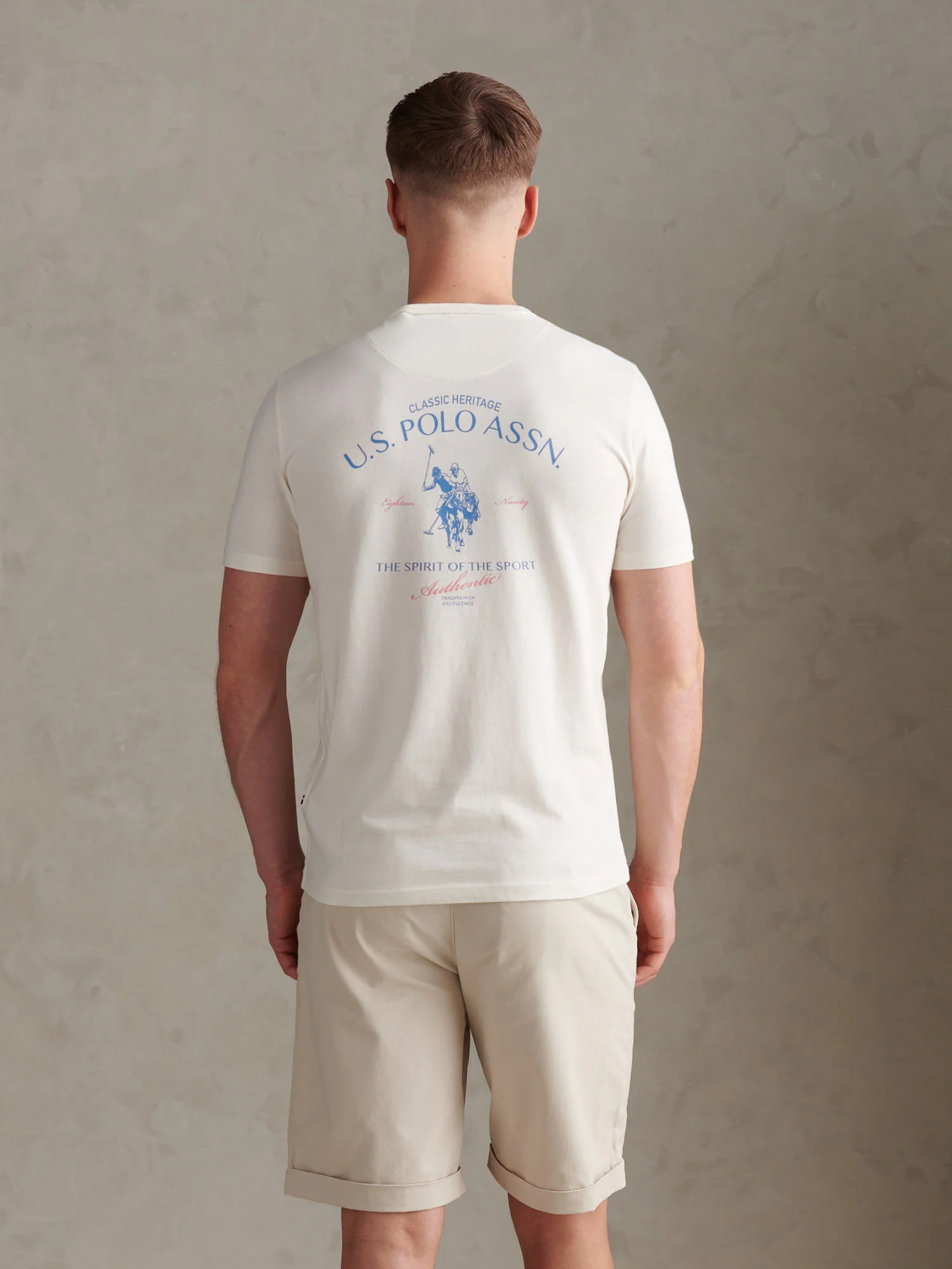 Mens Spirit Of Sport Back Graphic T-Shirt Whisper White - Image 4