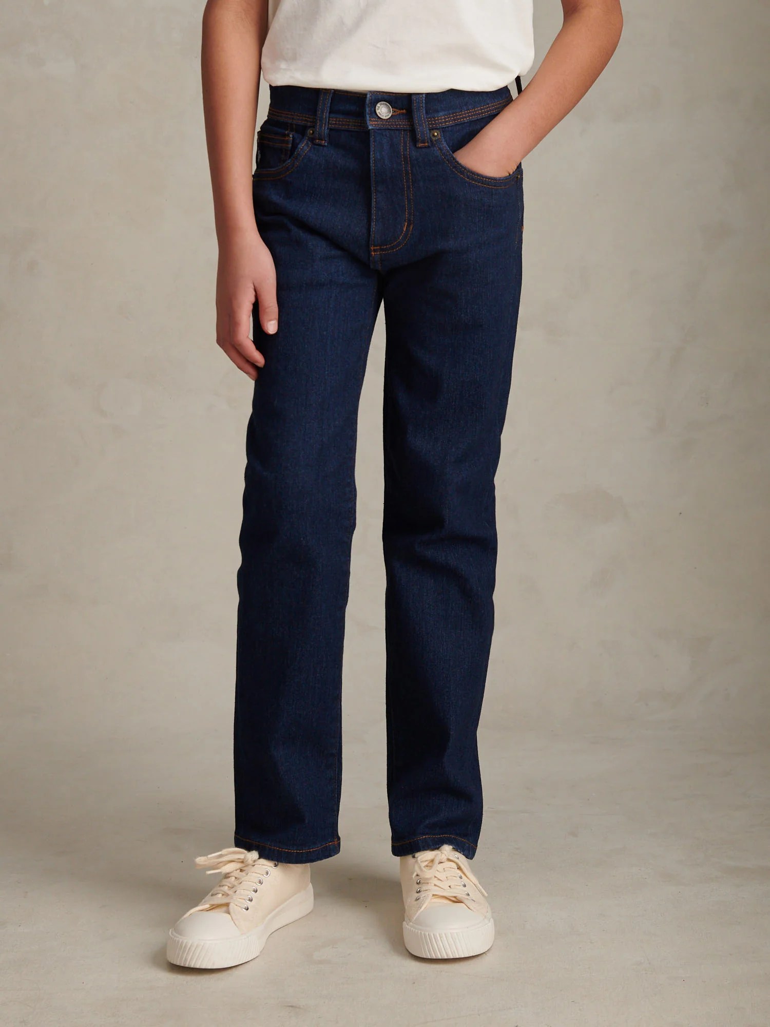 Boys Straight Fit Stretch Jeans Rinse Wash
