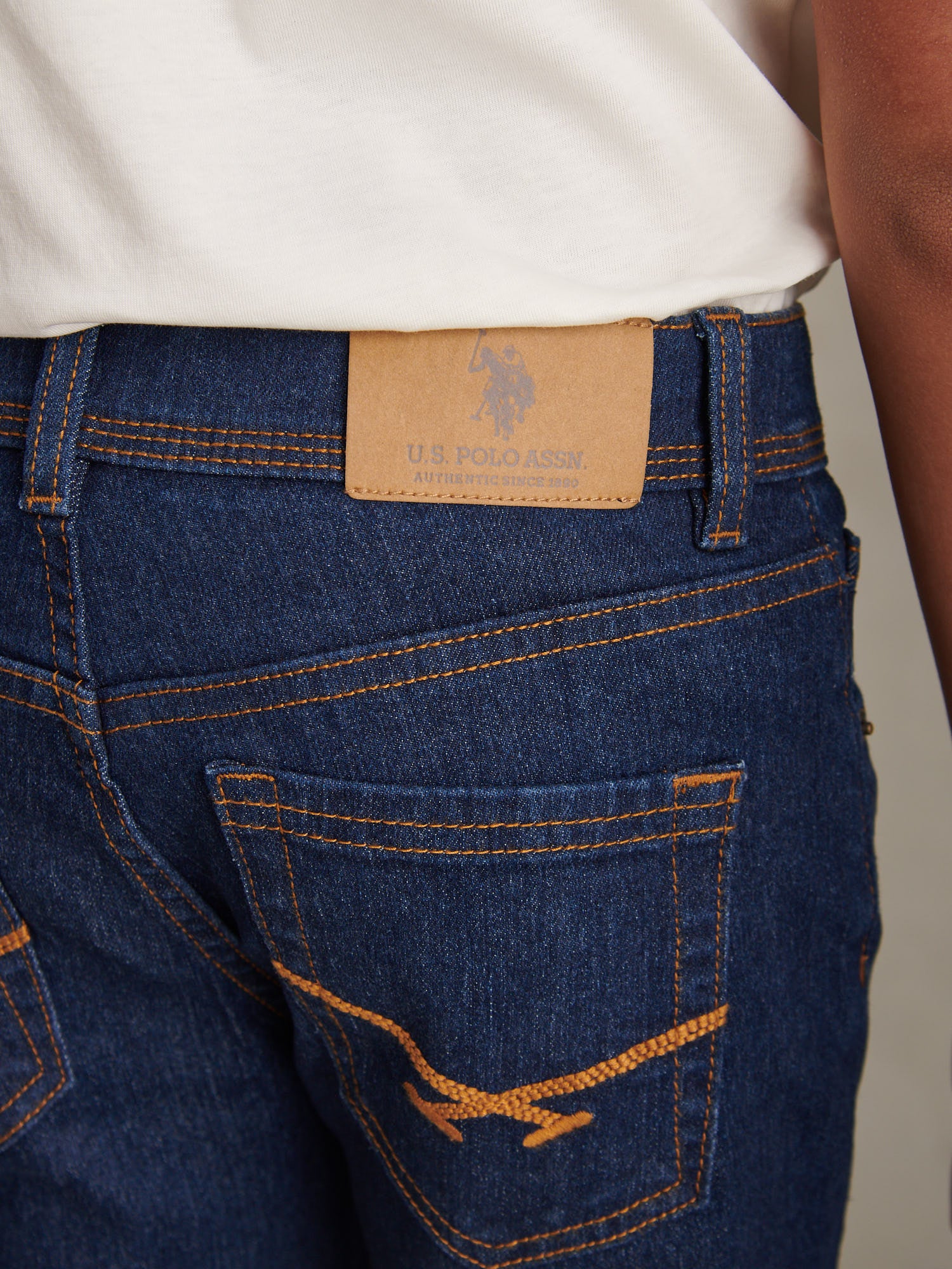 Boys Straight Fit Stretch Jeans Rinse Wash - Image 2