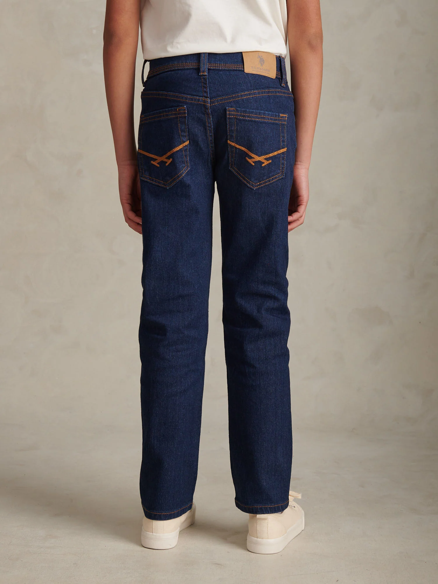 Boys Straight Fit Stretch Jeans Rinse Wash - Image 4