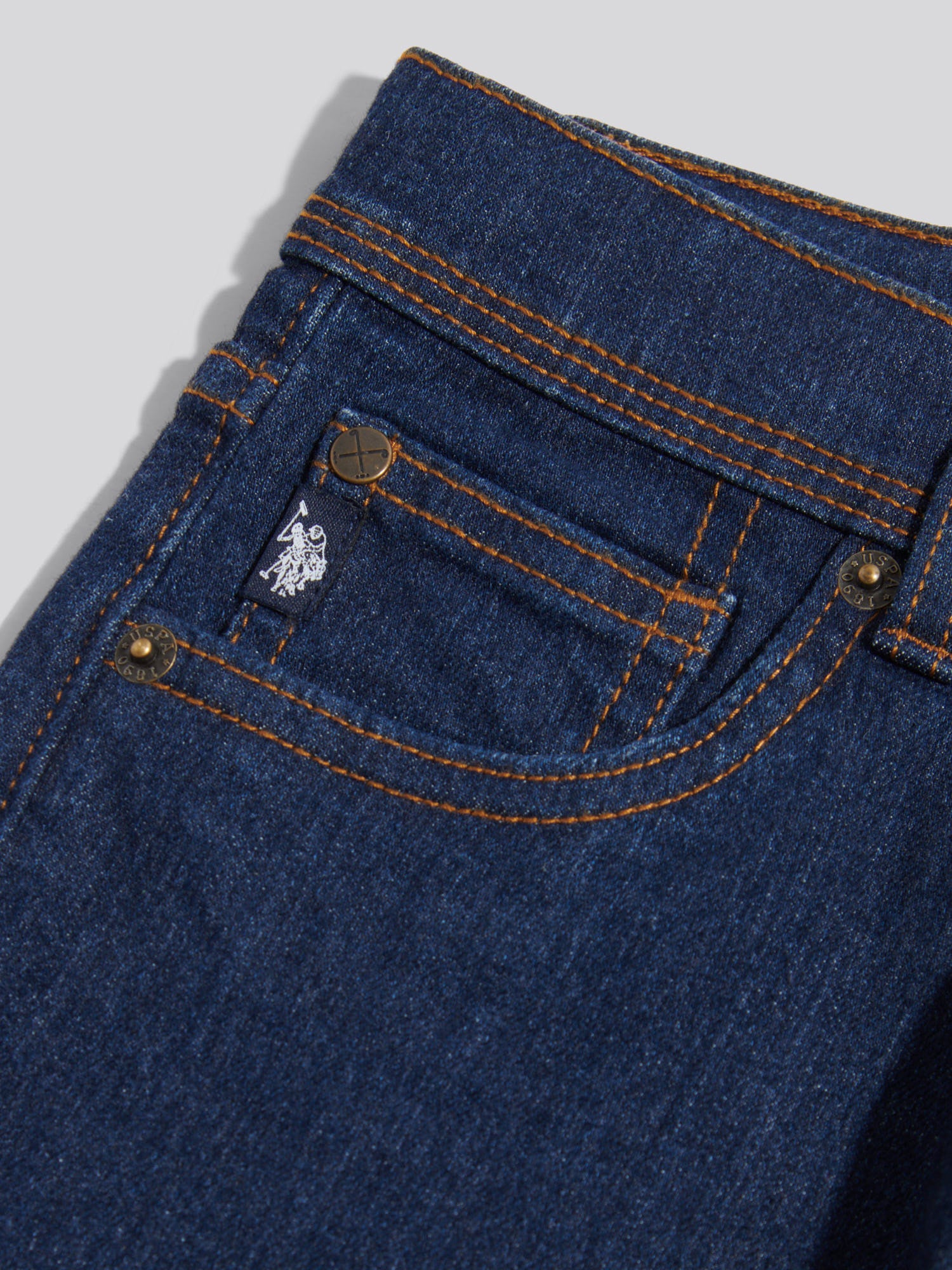 Boys Straight Fit Stretch Jeans Rinse Wash - Image 8