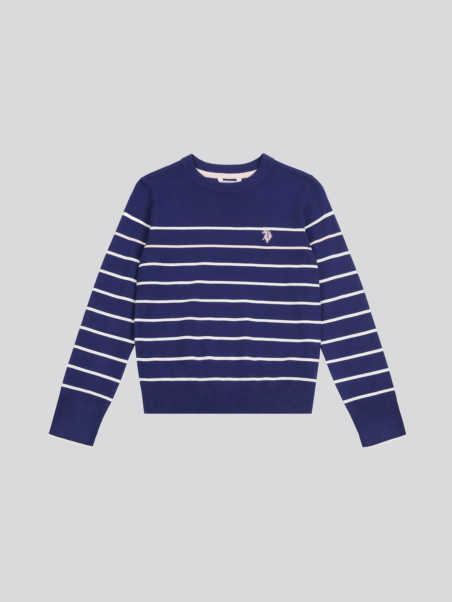 Stripe Crew Jumper Midnight Blue - Image 5
