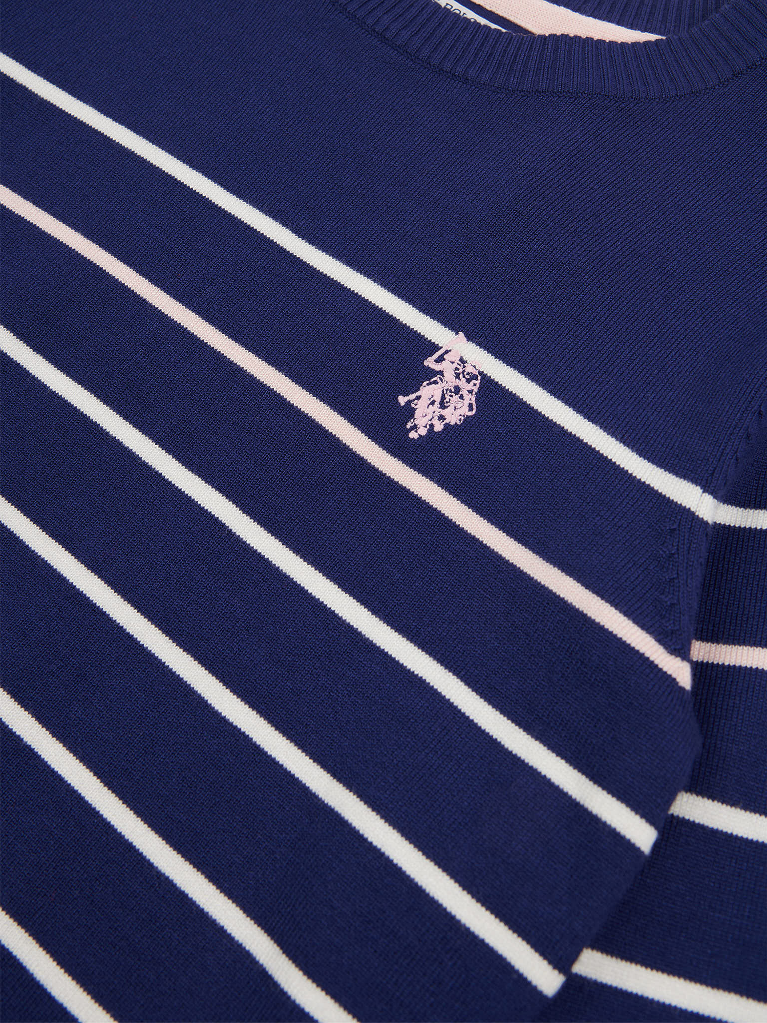Stripe Crew Jumper Midnight Blue - Image 7