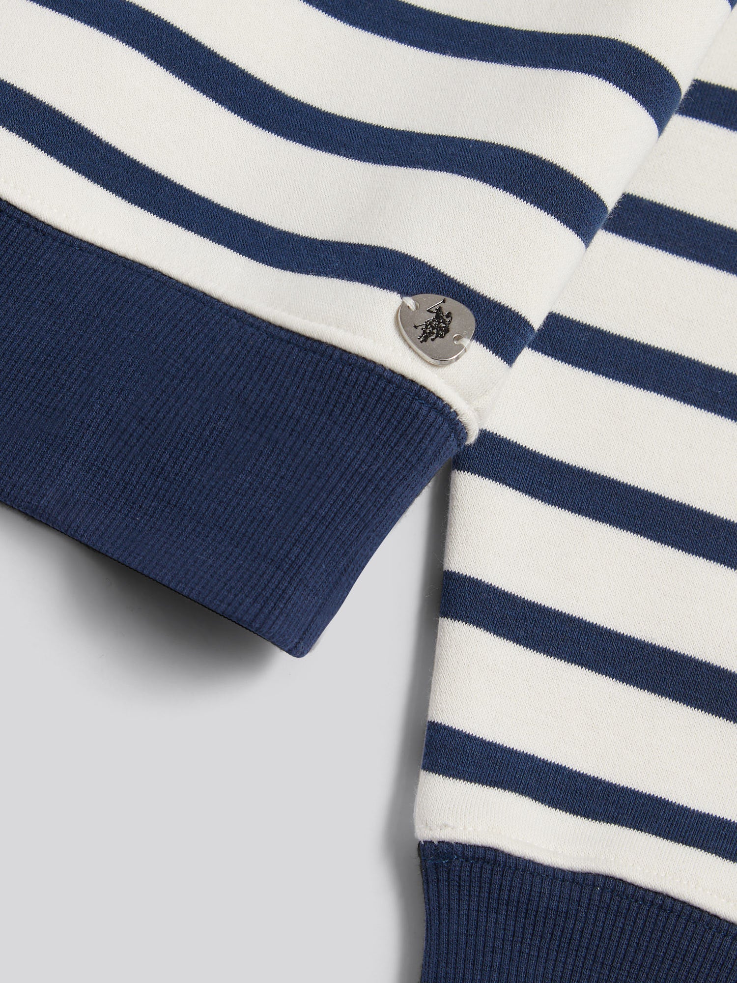 Womens Stripe Crew Neck Sweatshirt Marshmallow - Image 7