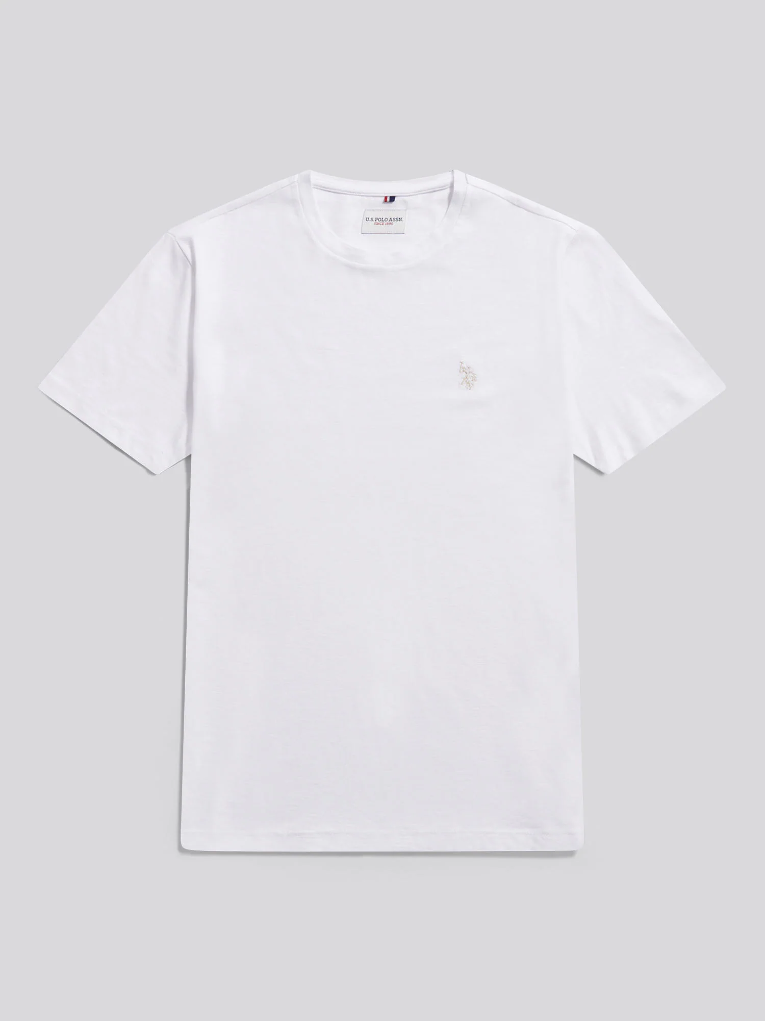 Mens Subtle Texture Double Horsemen T-Shirt Bright White - Image 5