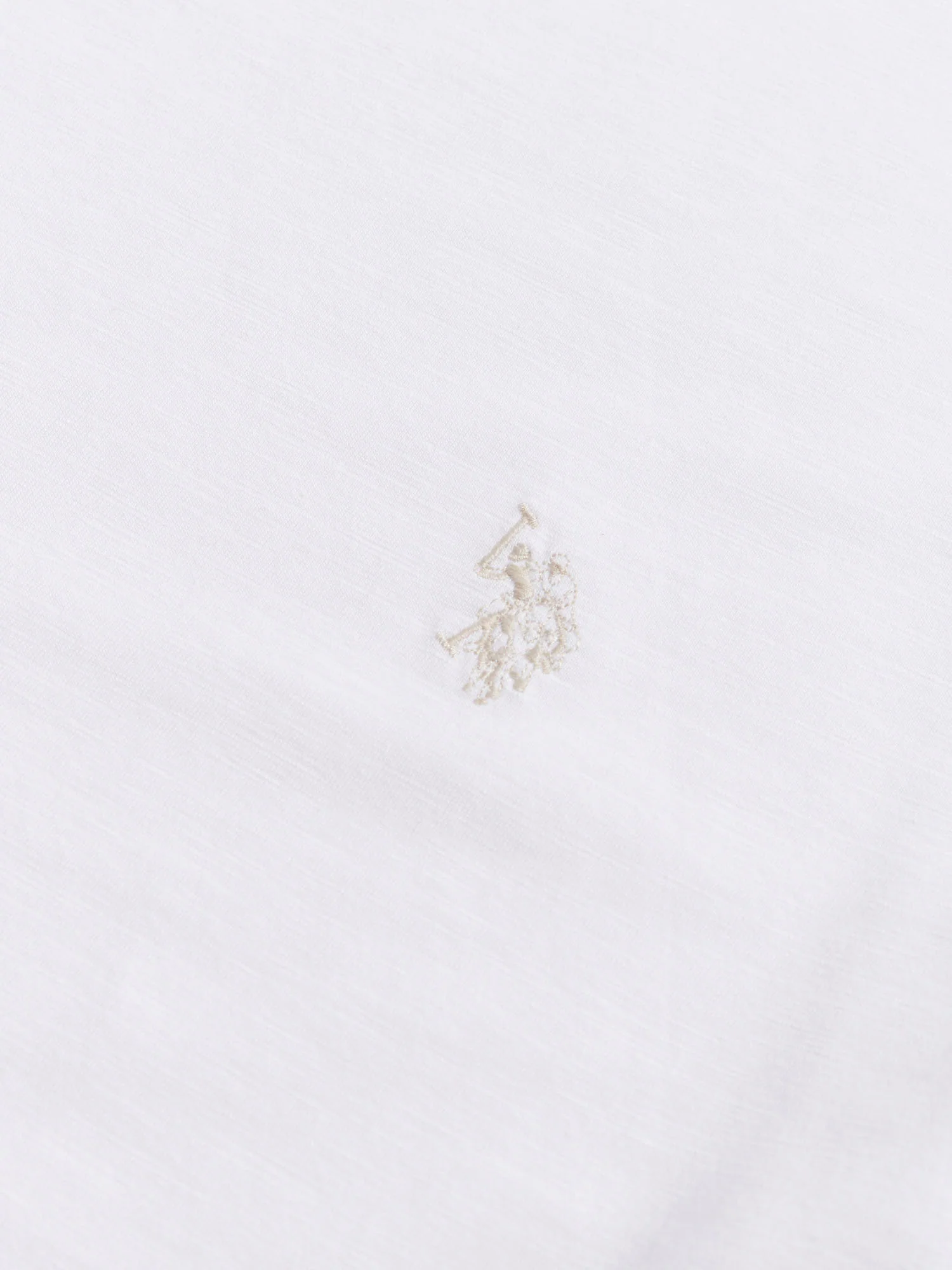 Mens Subtle Texture Double Horsemen T-Shirt Bright White - Image 7