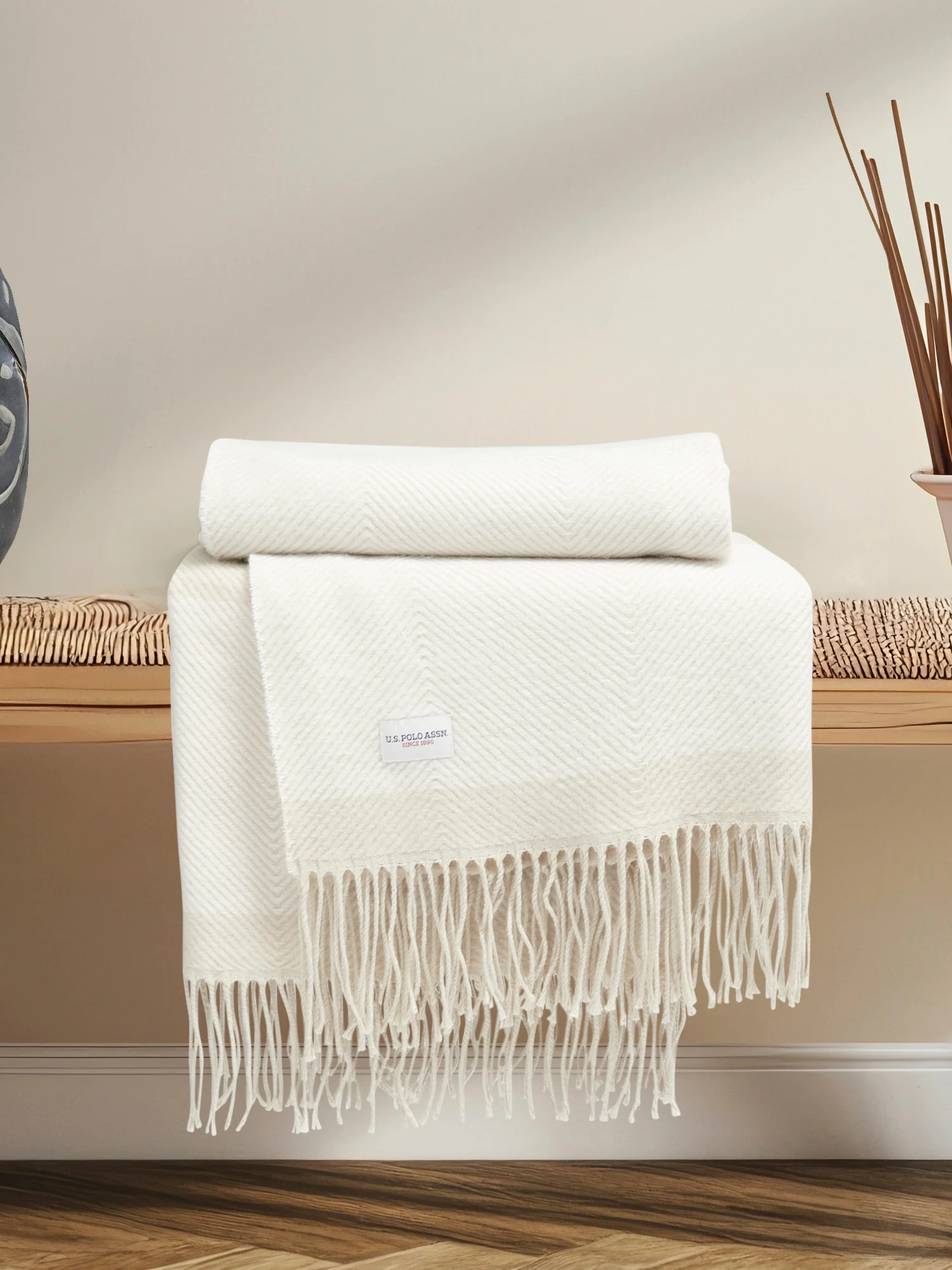 Tonal Herringbone Boxed Throw Vapor Blue - Image 2