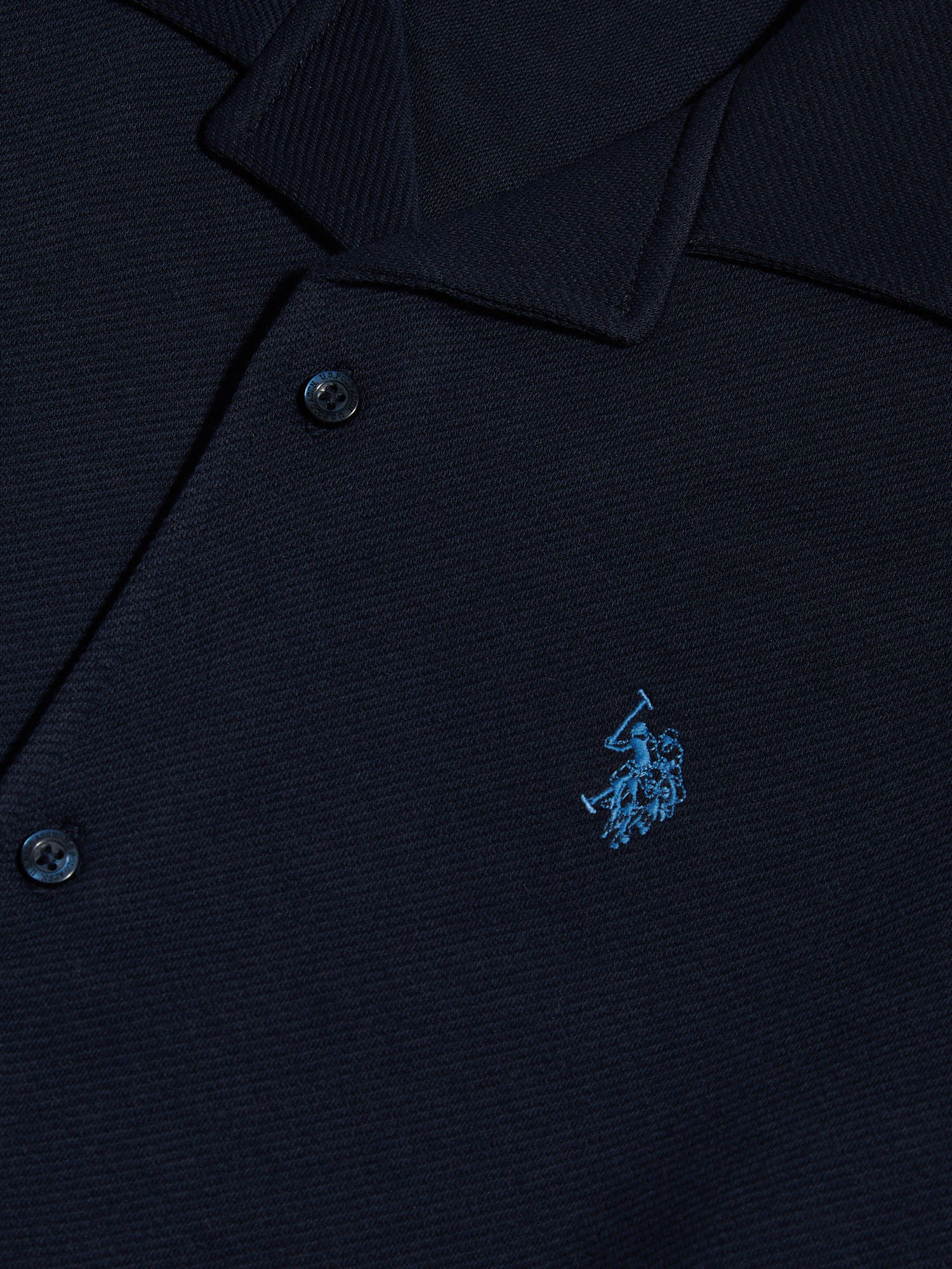 Mens Twill Taped Revere Collar Shirt Dark Sapphire Navy - Image 8
