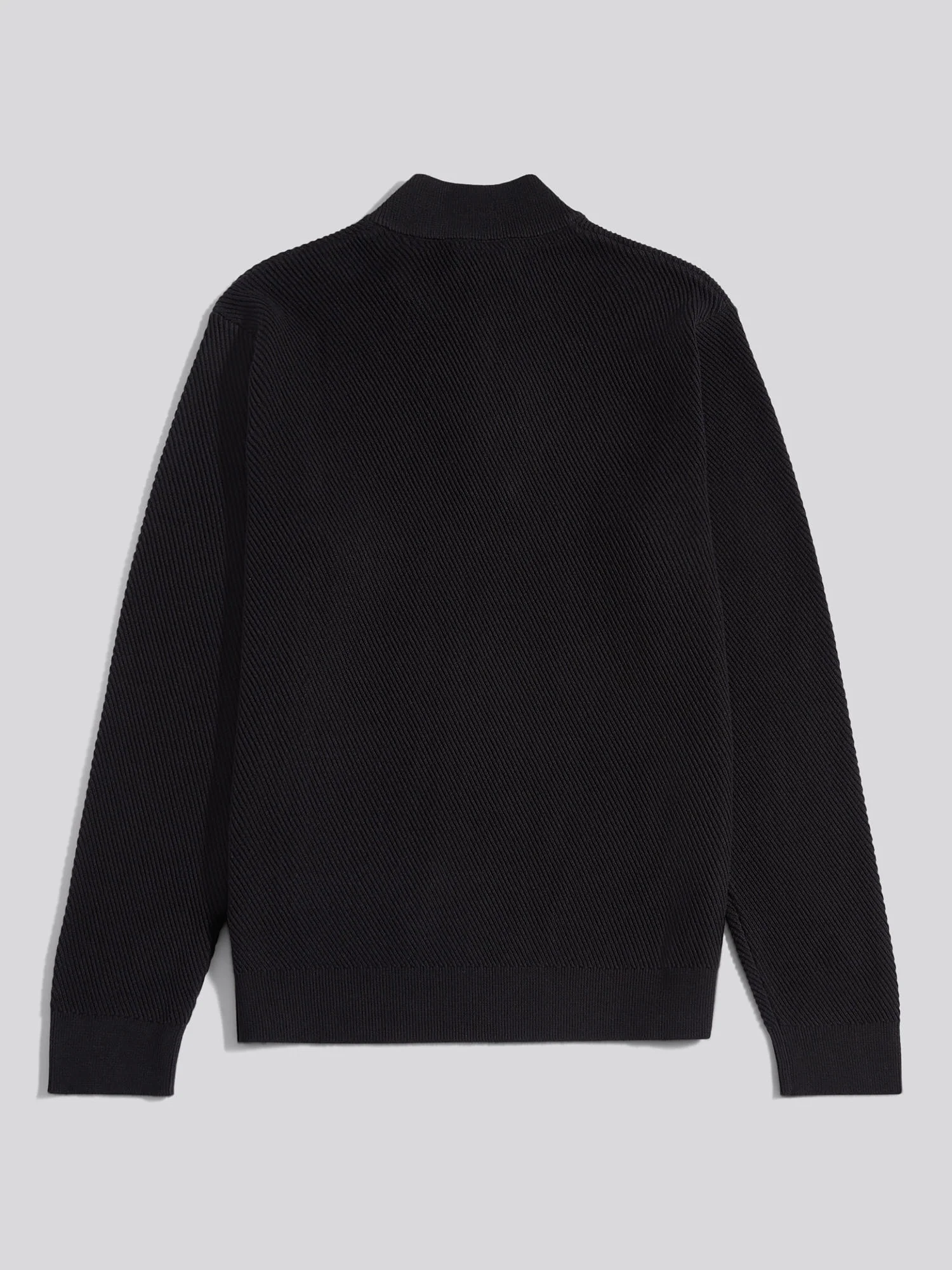 Mens Twill Texture Knit Funnel in Black - Image 6