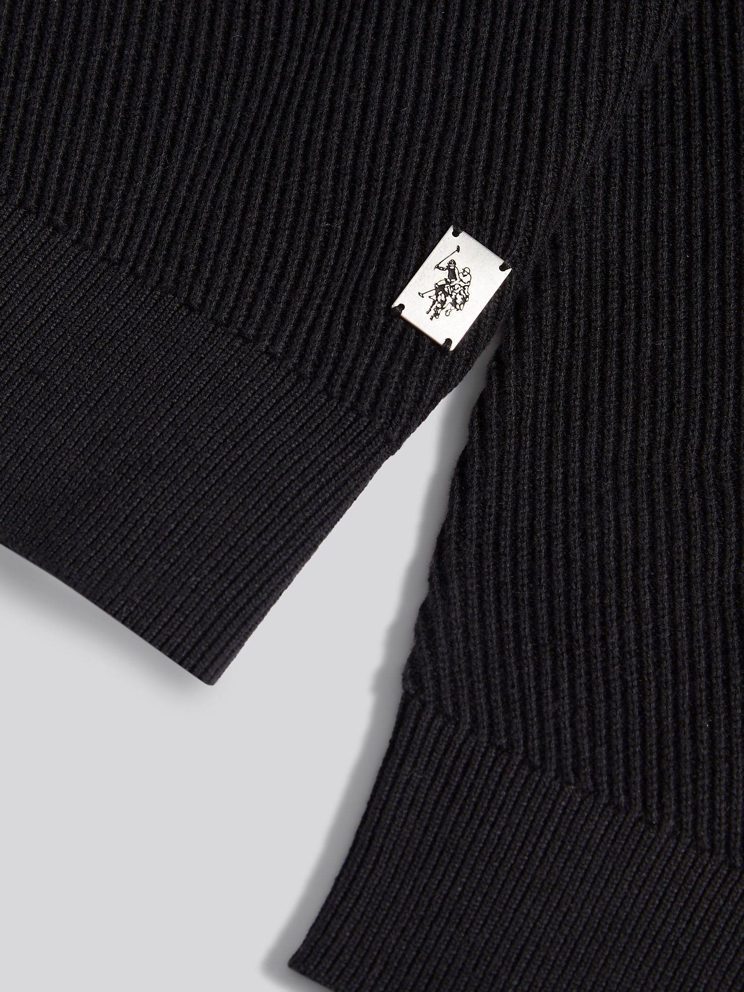 Mens Twill Texture Knit Funnel in Black - Image 7