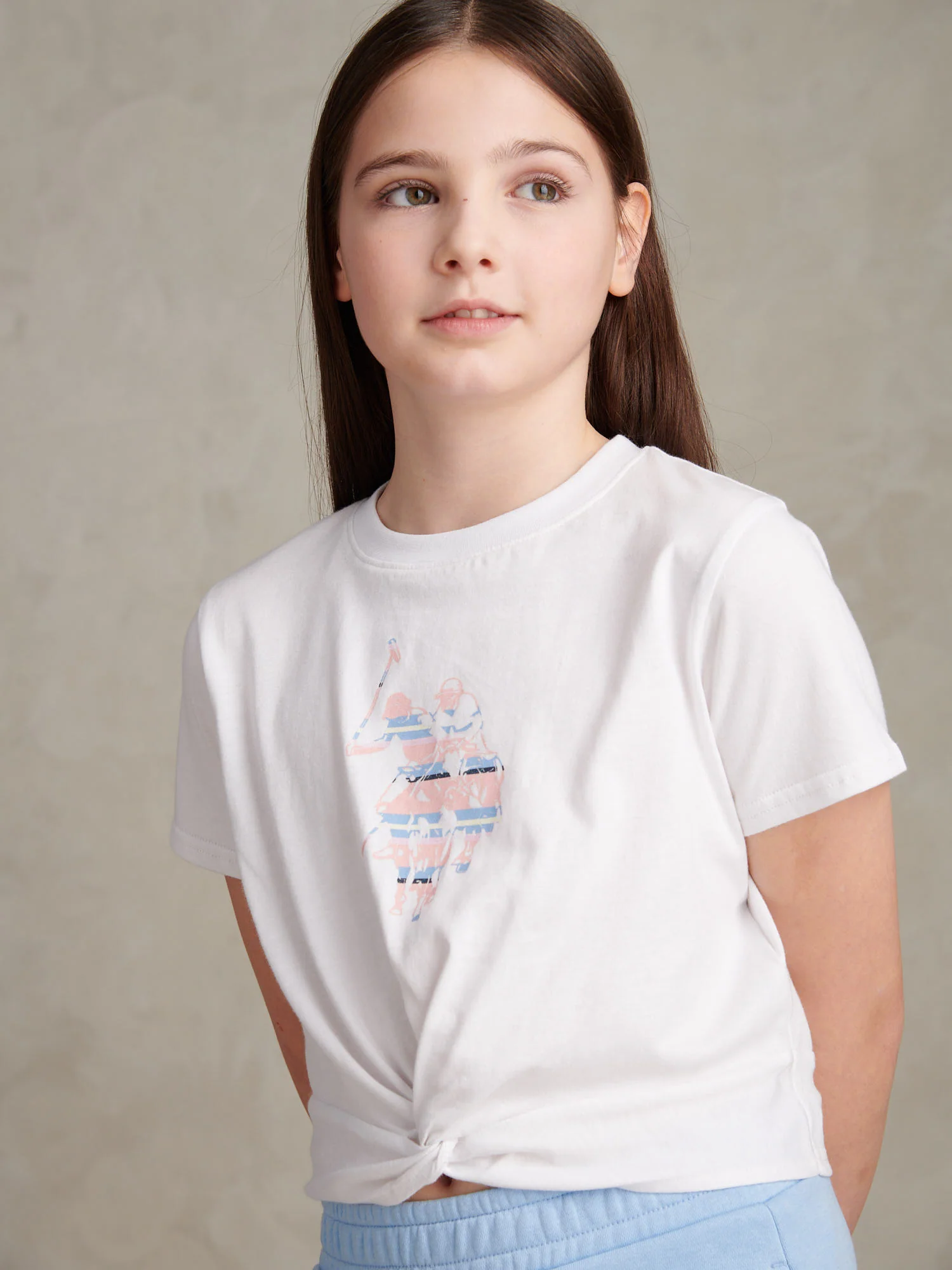 Girls Twist Front Graphic T-Shirt & Shorts Set Open Air - Image 5