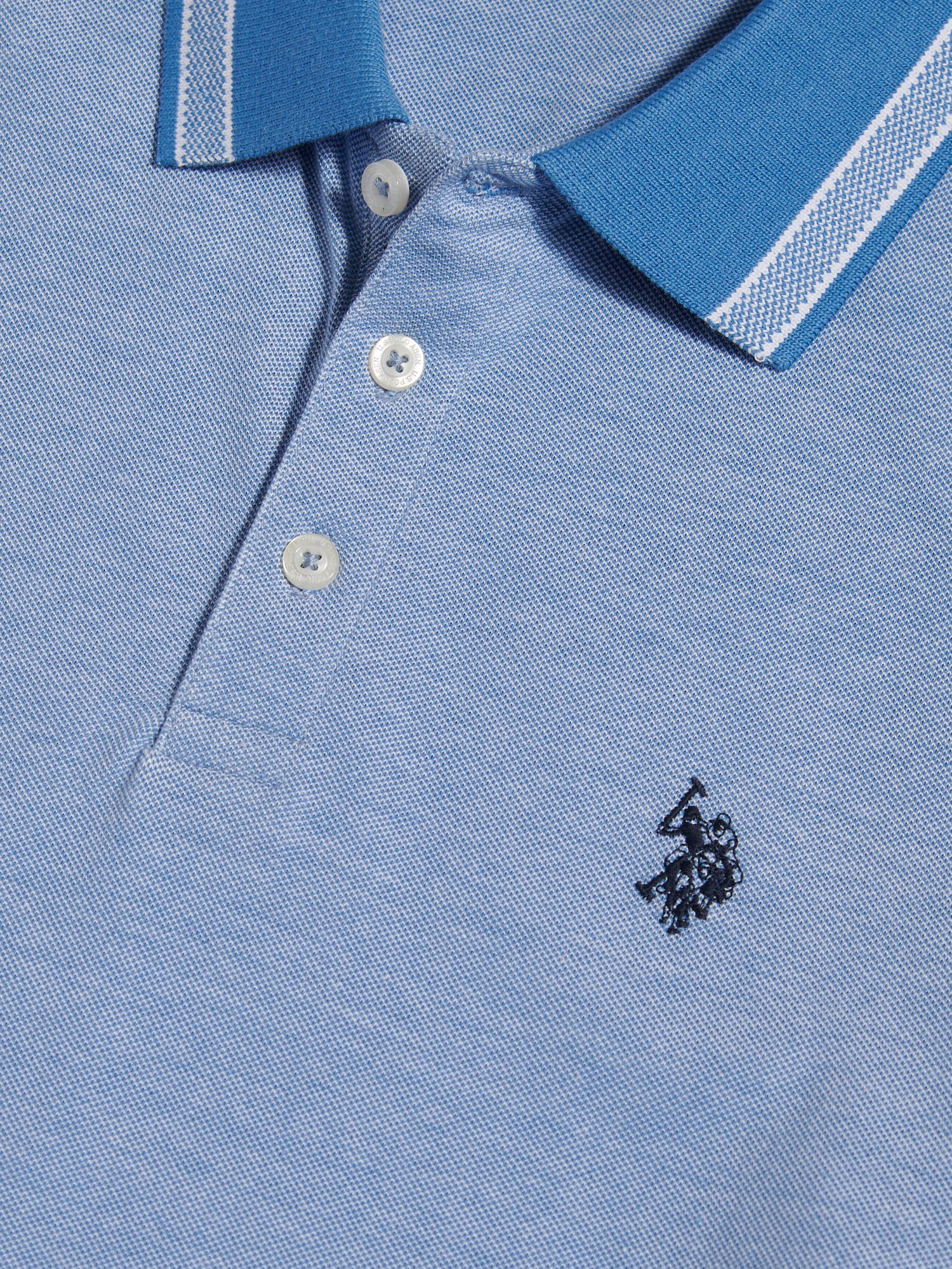 Mens Two Tone Tipped Pique Polo Shirt Riviera - Image 7