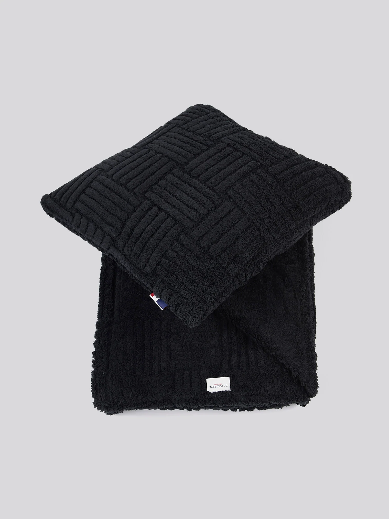 Premium Terrazzo Jacquard Throw & Cushion Set in Jet Black - Image 2
