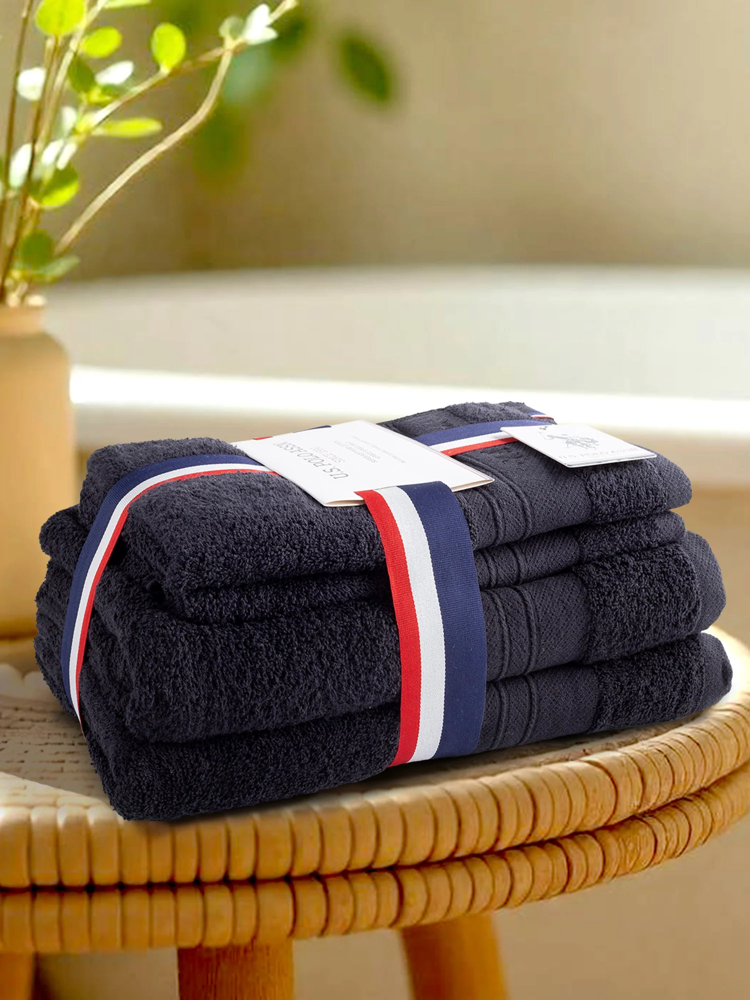 Super Soft Pure Cotton Towel Bale in Jet Black