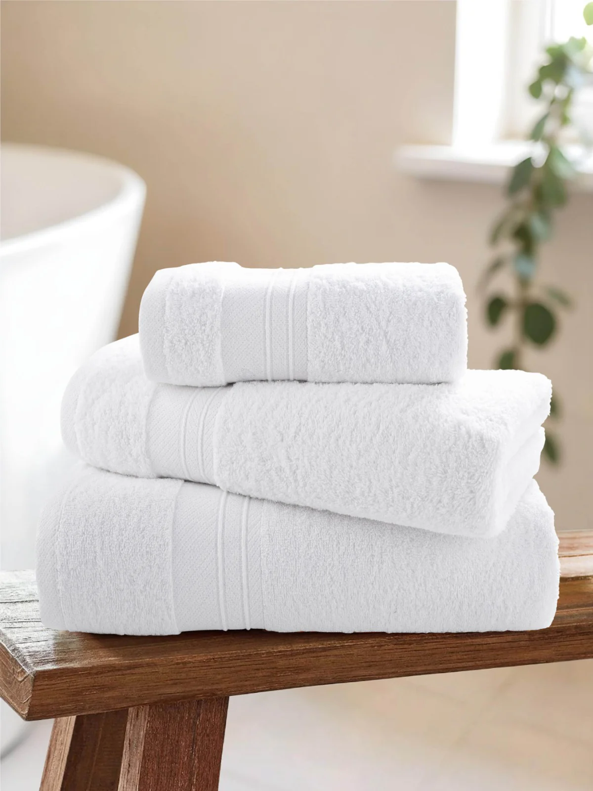 Super Soft Pure Cotton Towel in Bright White - Image 2