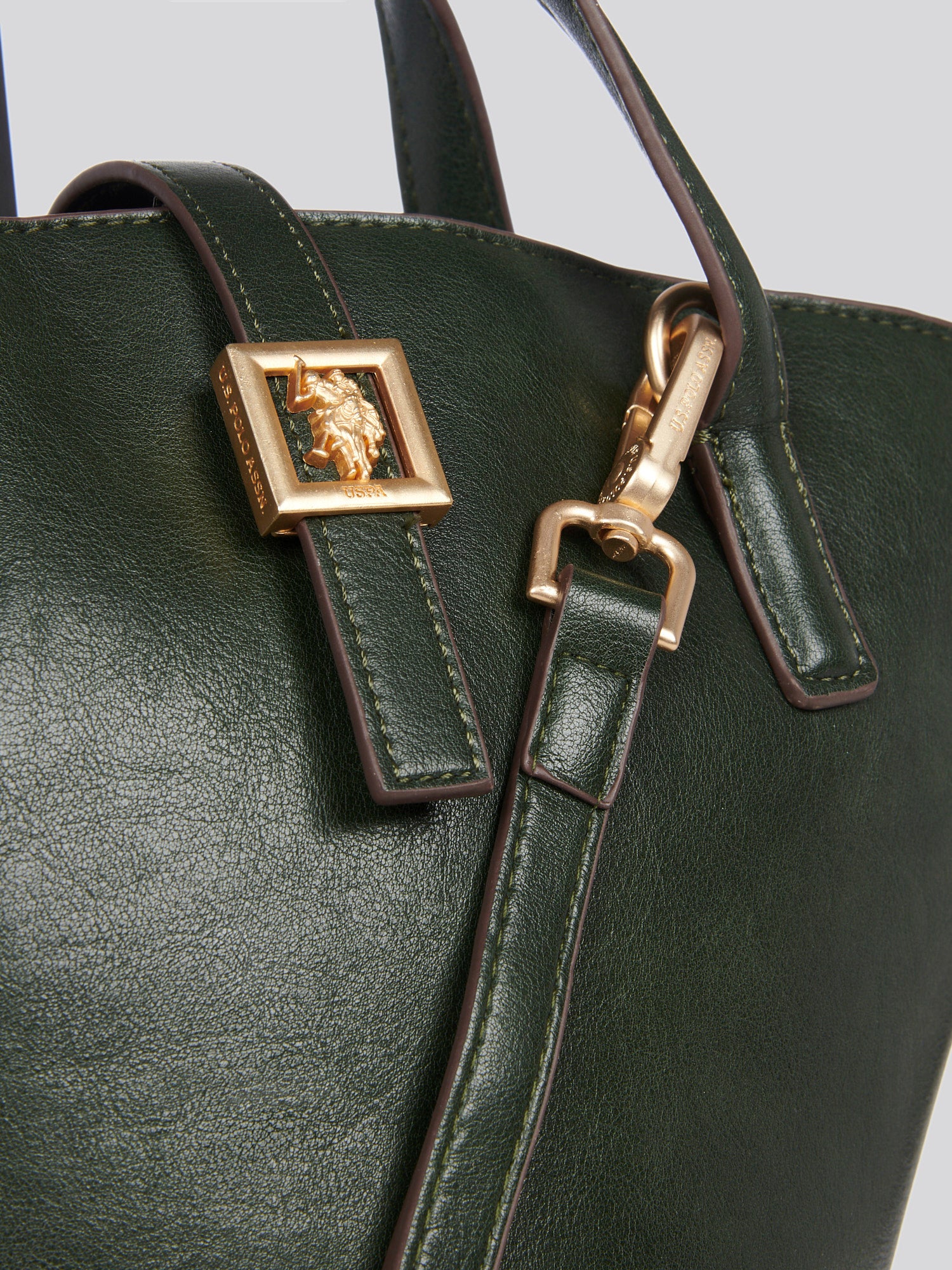 U.S. Polo Assn. Womens Caring Double Handle Bag in Green - Image 3