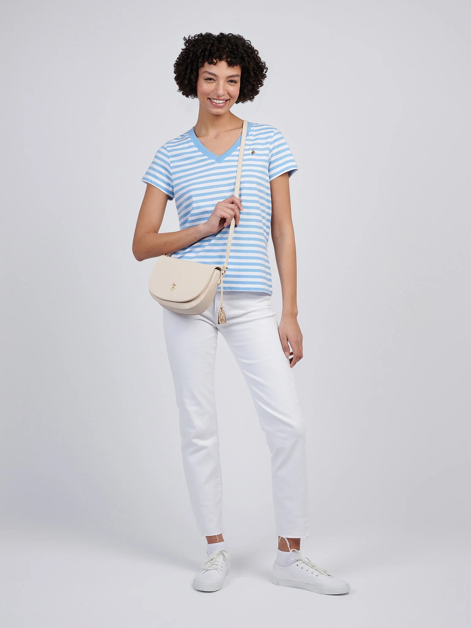 U.S. Polo Assn. Womens Jones Flap Crossbody Bag in Powder - Image 6