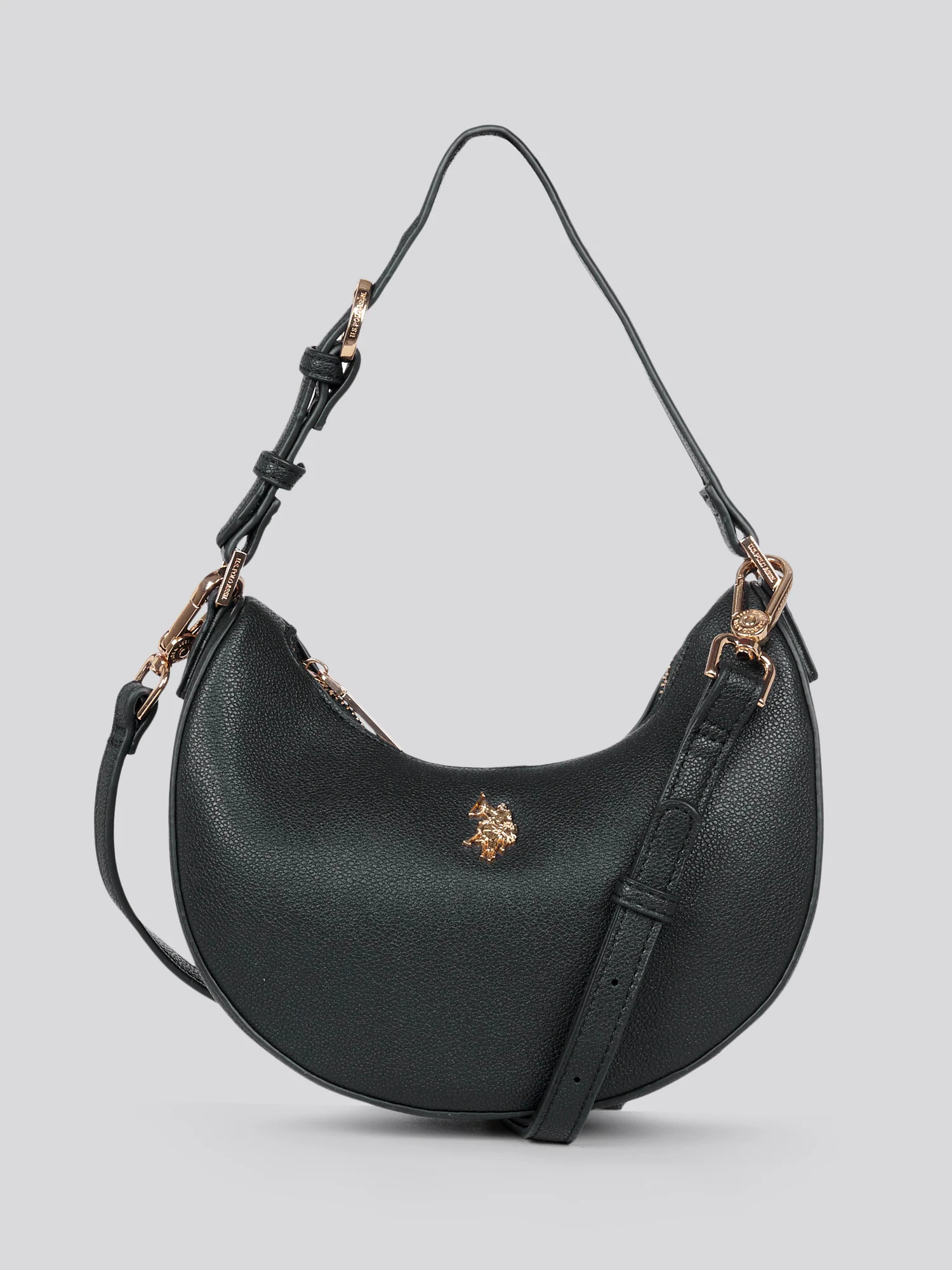 U.S. Polo Assn. Womens Jones Small Round Hobo Bag in Black - Image 7