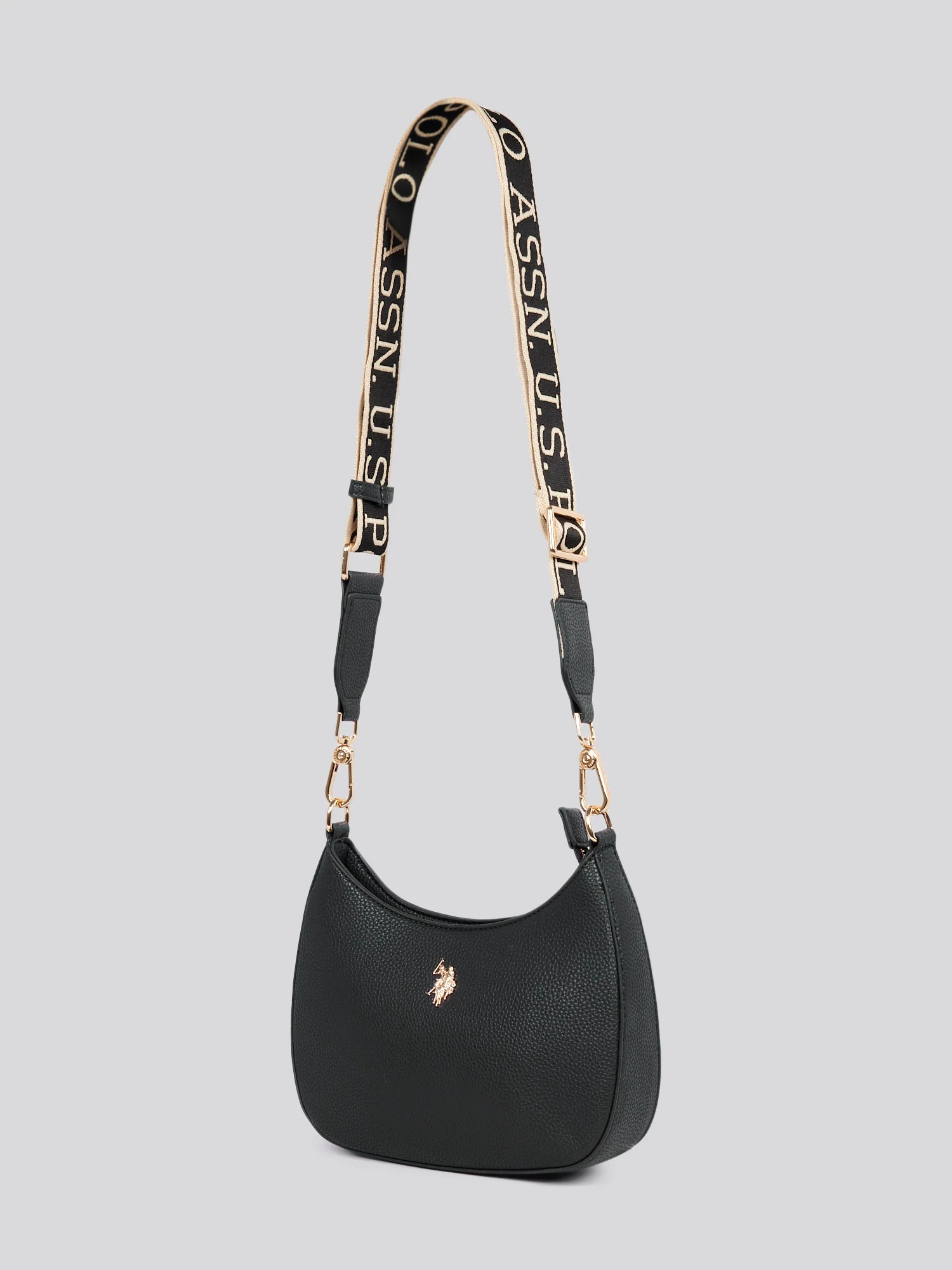 U.S. Polo Assn. Womens New Mansion Small Hobo Bag in Black - Image 6