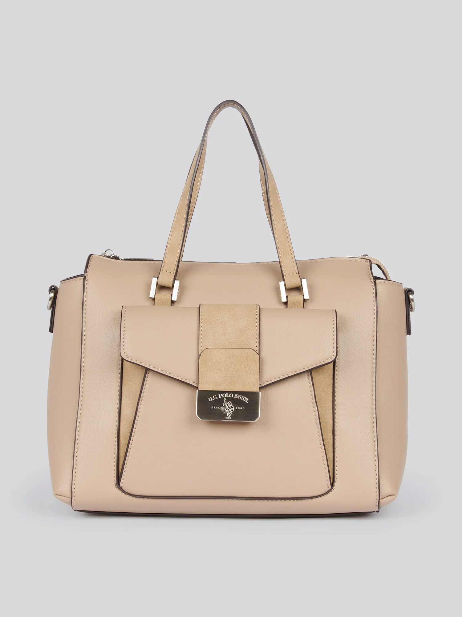 U.S. Polo Assn. Womens Romantic Double Handle Bag in Beige